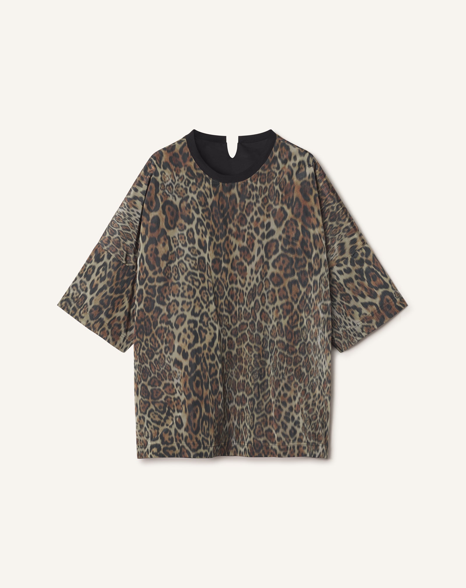 T-SHIRT RÉVERSIBLE EN COTON ET TAFFETAS IMPRIMÉ