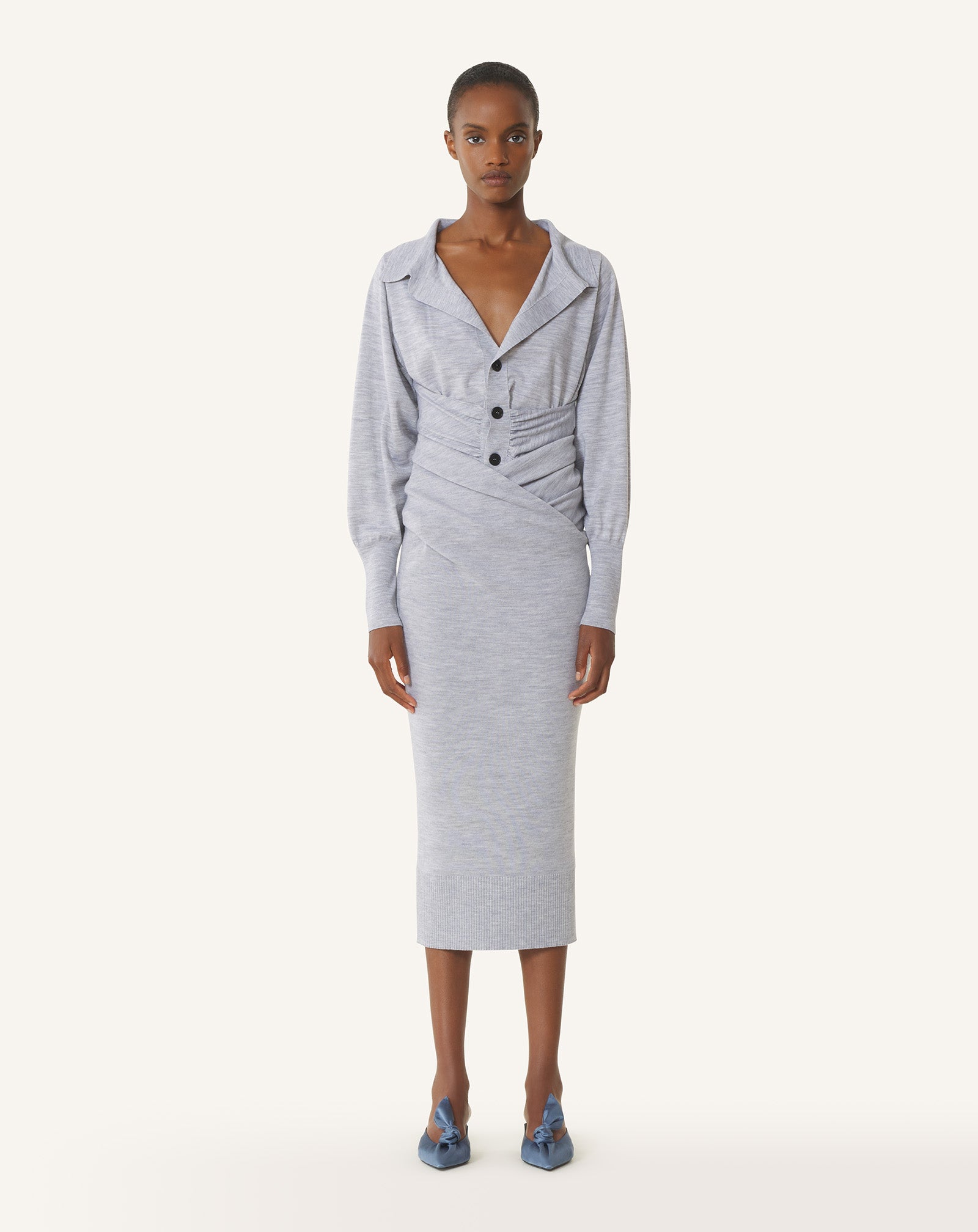 CARDIGAN DRAPÉ EN LAINE