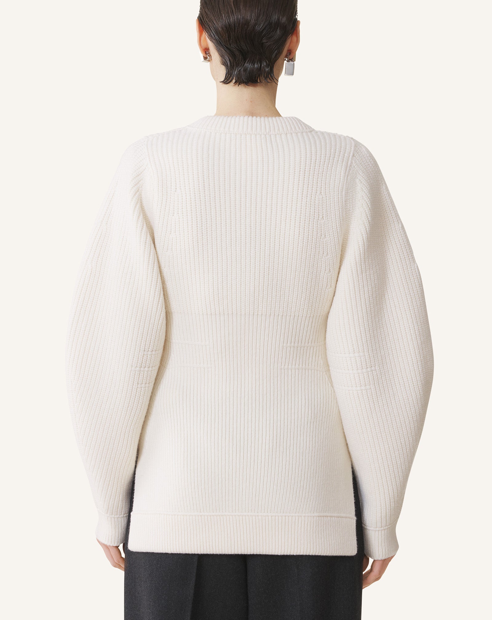 CARDIGAN CÔTELÉ EN LAINE