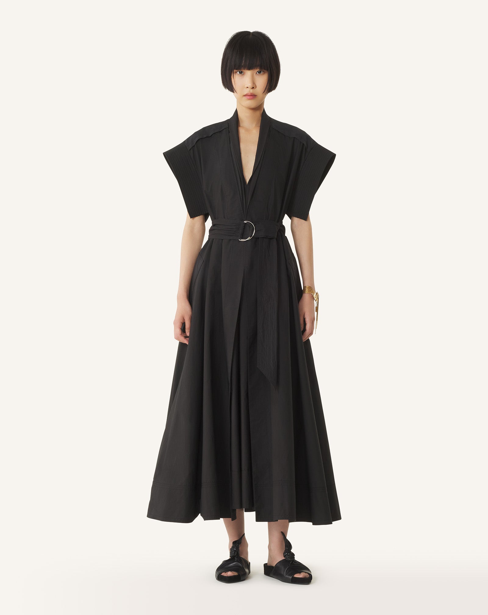 ROBE ÉVASÉE EN POPELINE DE COTON