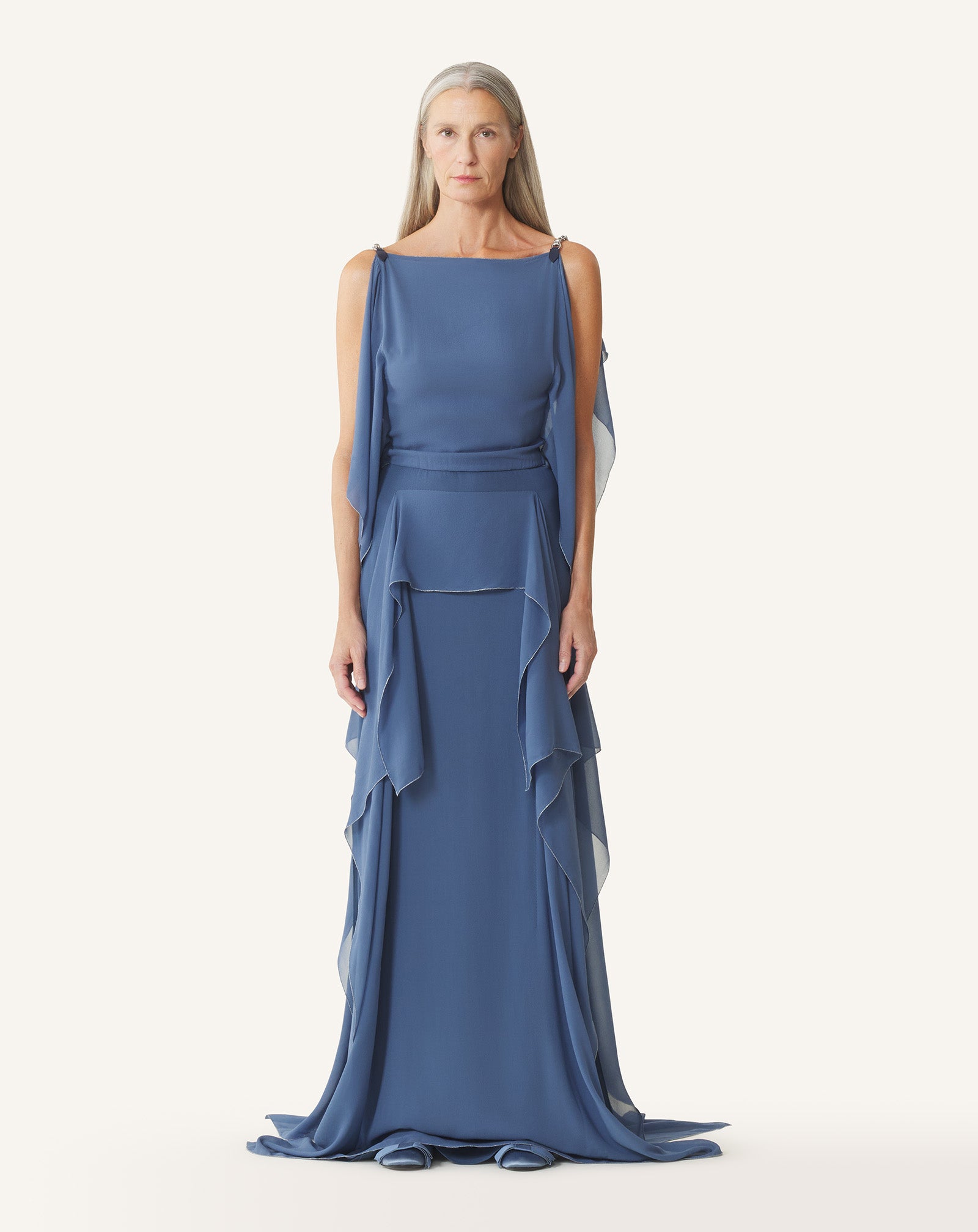 ROBE MAXI EN GEORGETTE DE SOIE