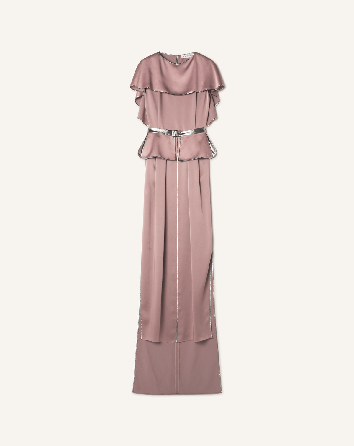 LONG SATIN DRESS WITH BASQUE