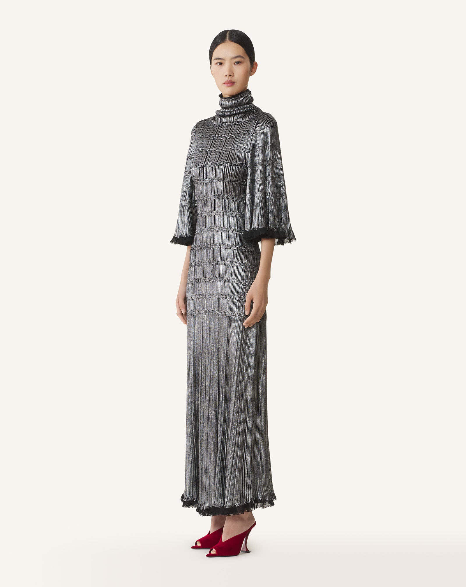 ROBE MIDI COL CHEMINÉE