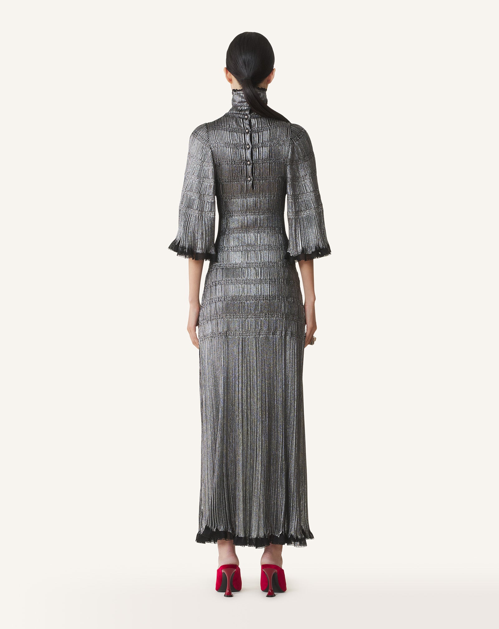 ROBE MIDI COL CHEMINÉE