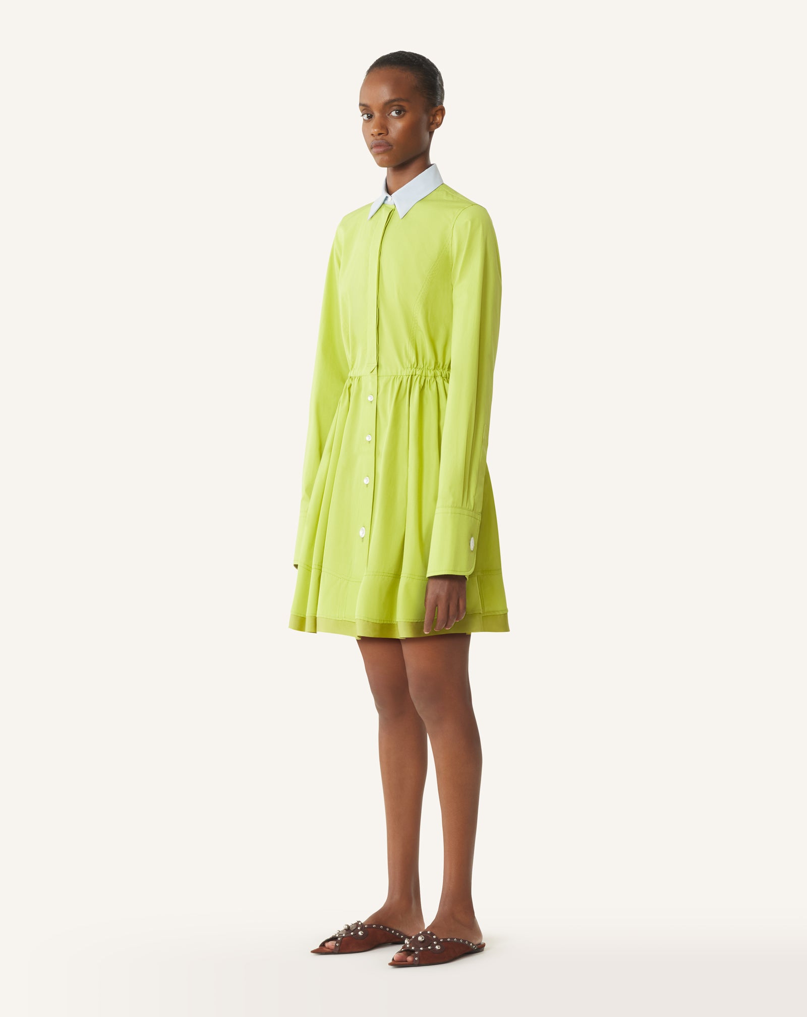 ROBE CHEMISE COURTE EN POPELINE DE COTON