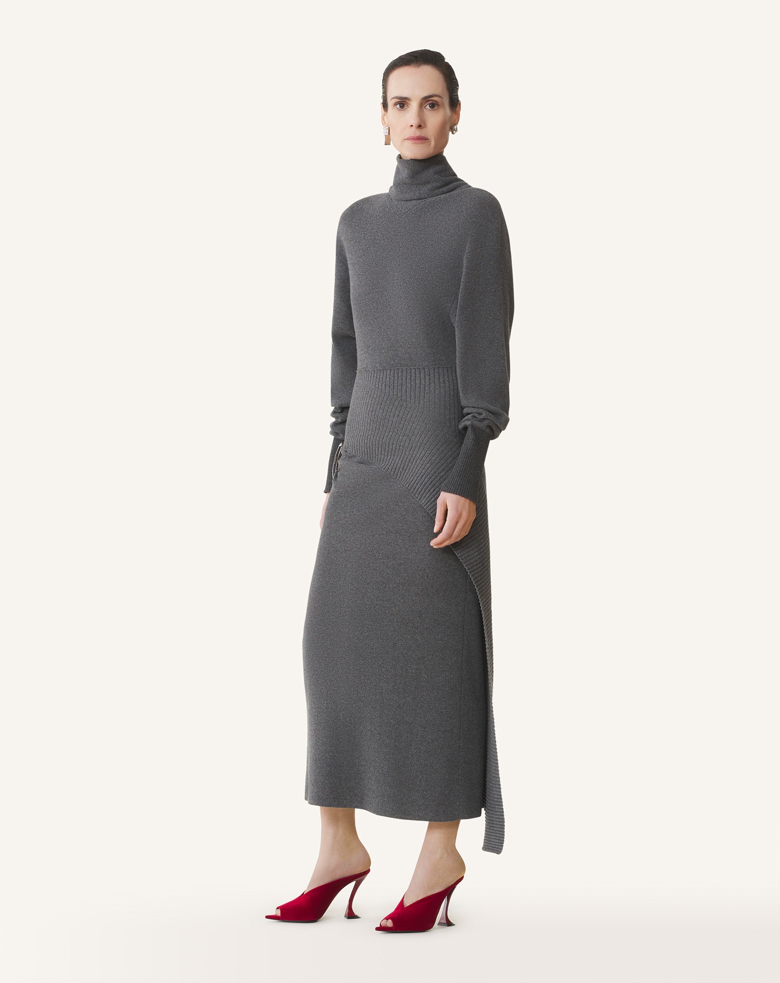 ROBE MIDI EN LAINE ET CACHEMIRE