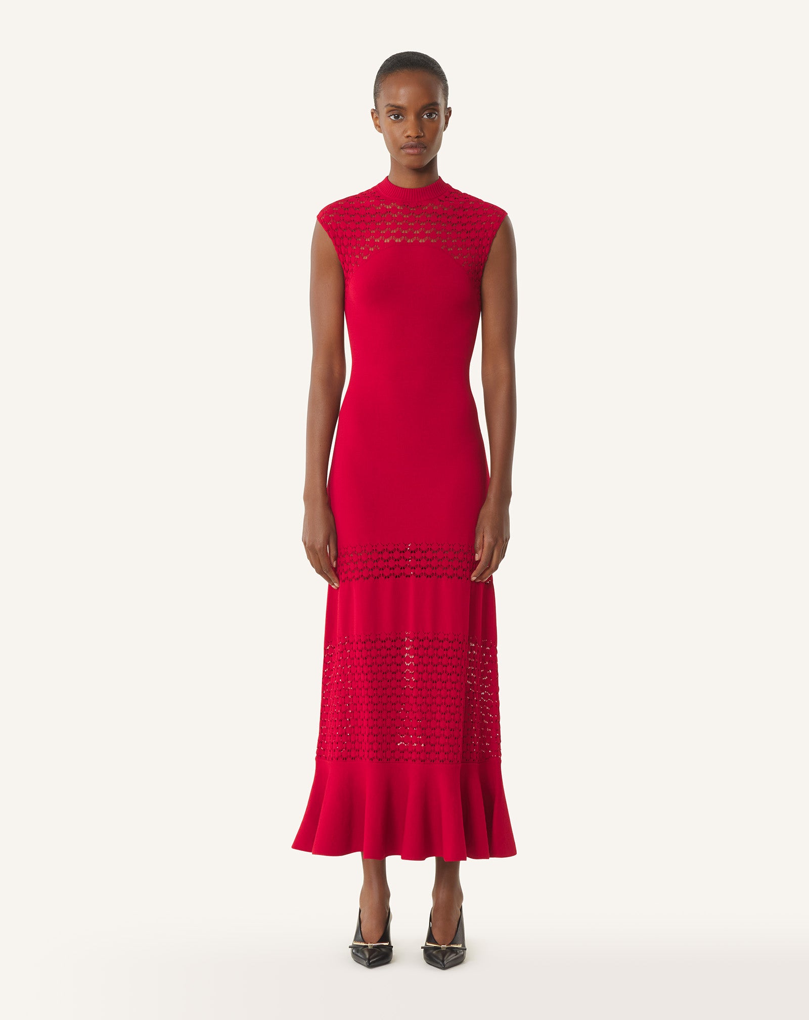 ROBE DÉTAIL DENTELLE EN VISCOSE