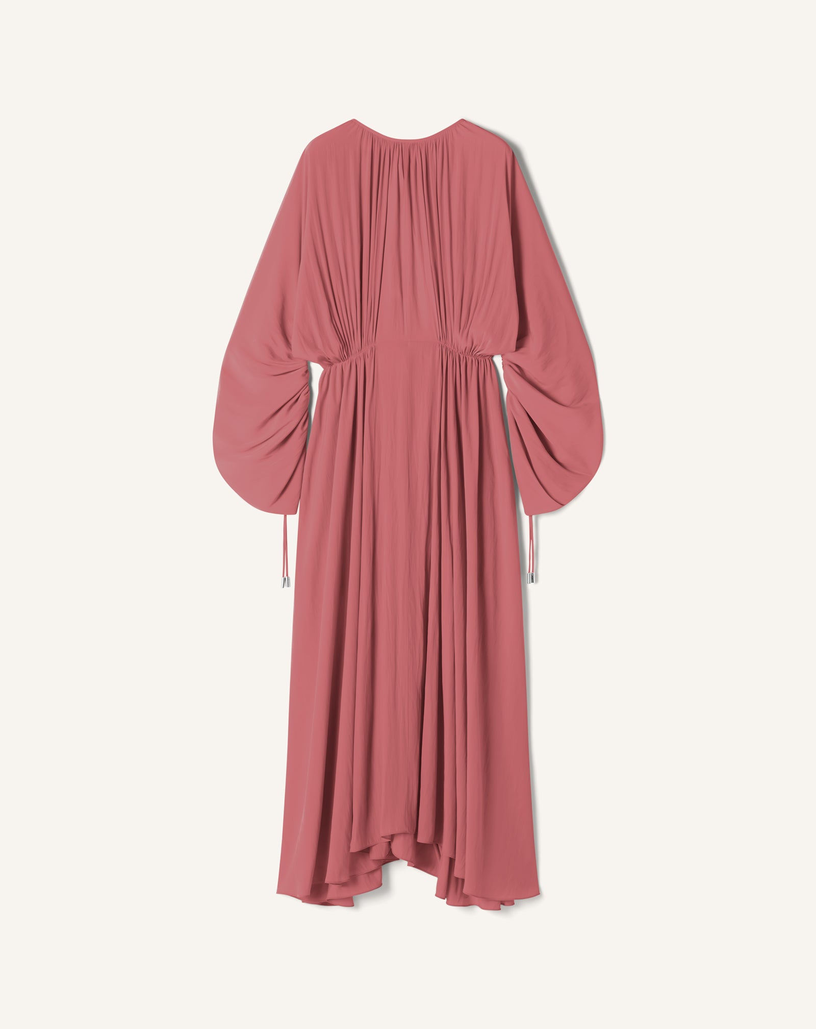 ROBE CINTRÉE EN CHARMEUSE ROSE