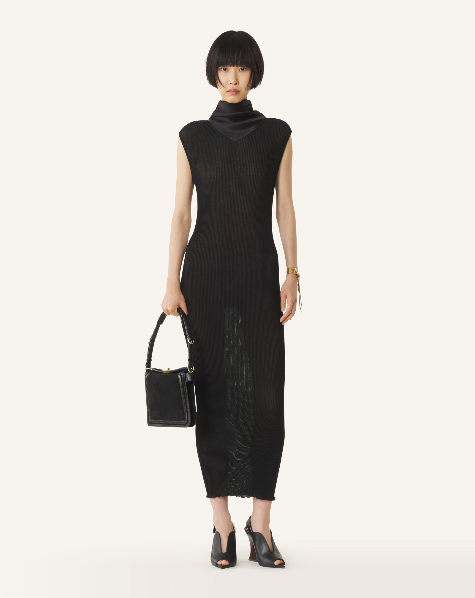 ROBE EN JERSEY PLISSÉ