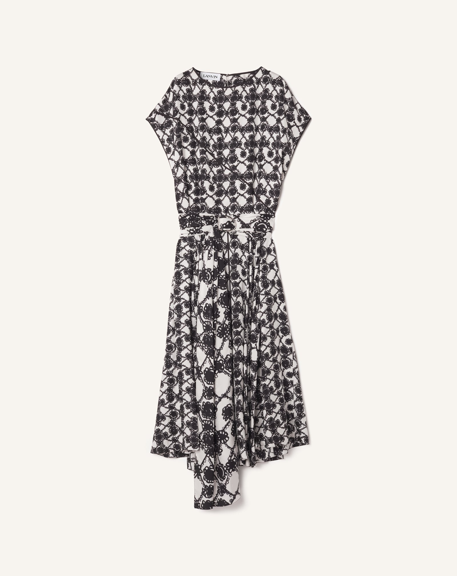 ROBE DRAPÉE EN SOIE IMPRIMÉE