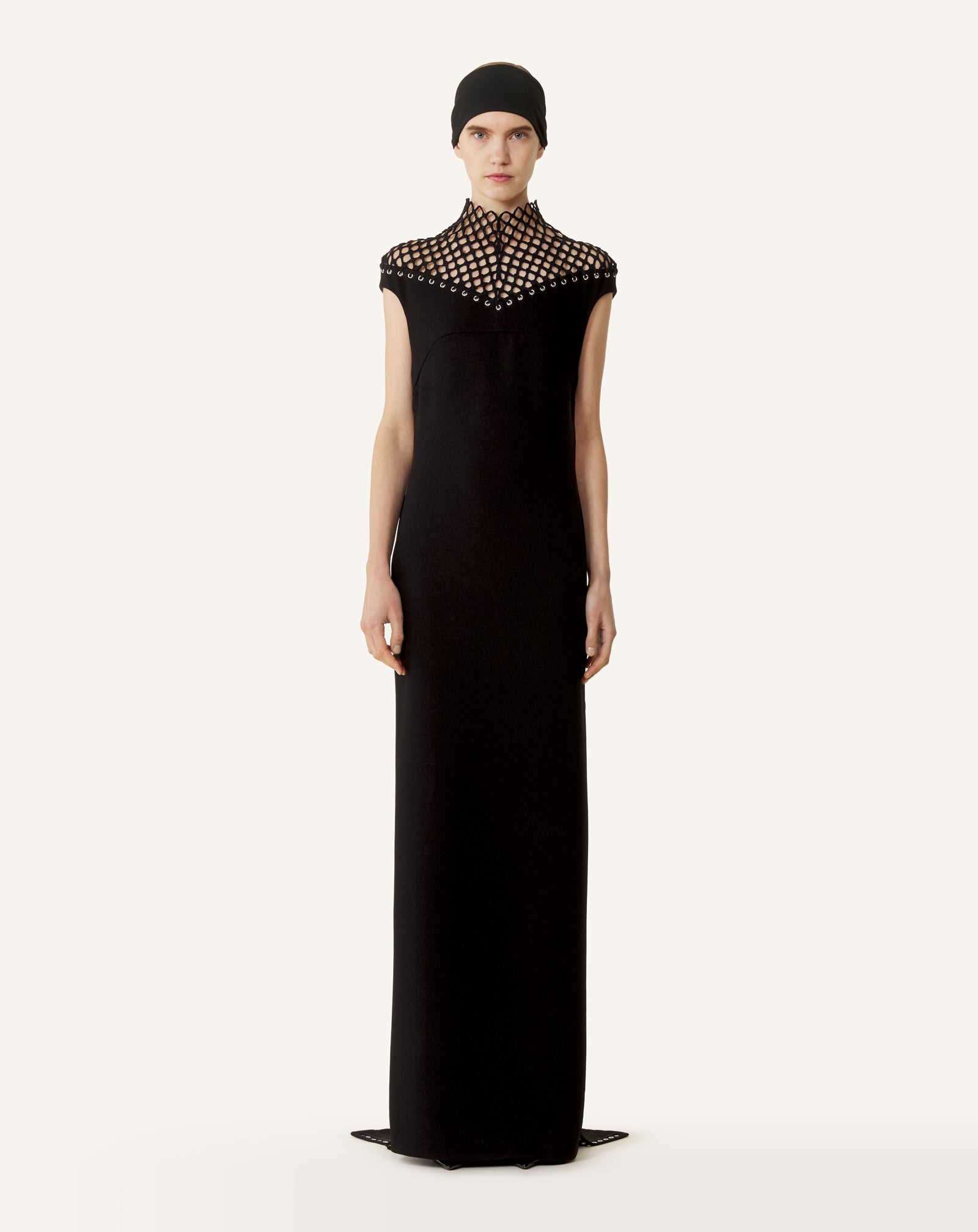 ROBE LONGUE DÉTAIL RÉSILLE EN VISCOSE