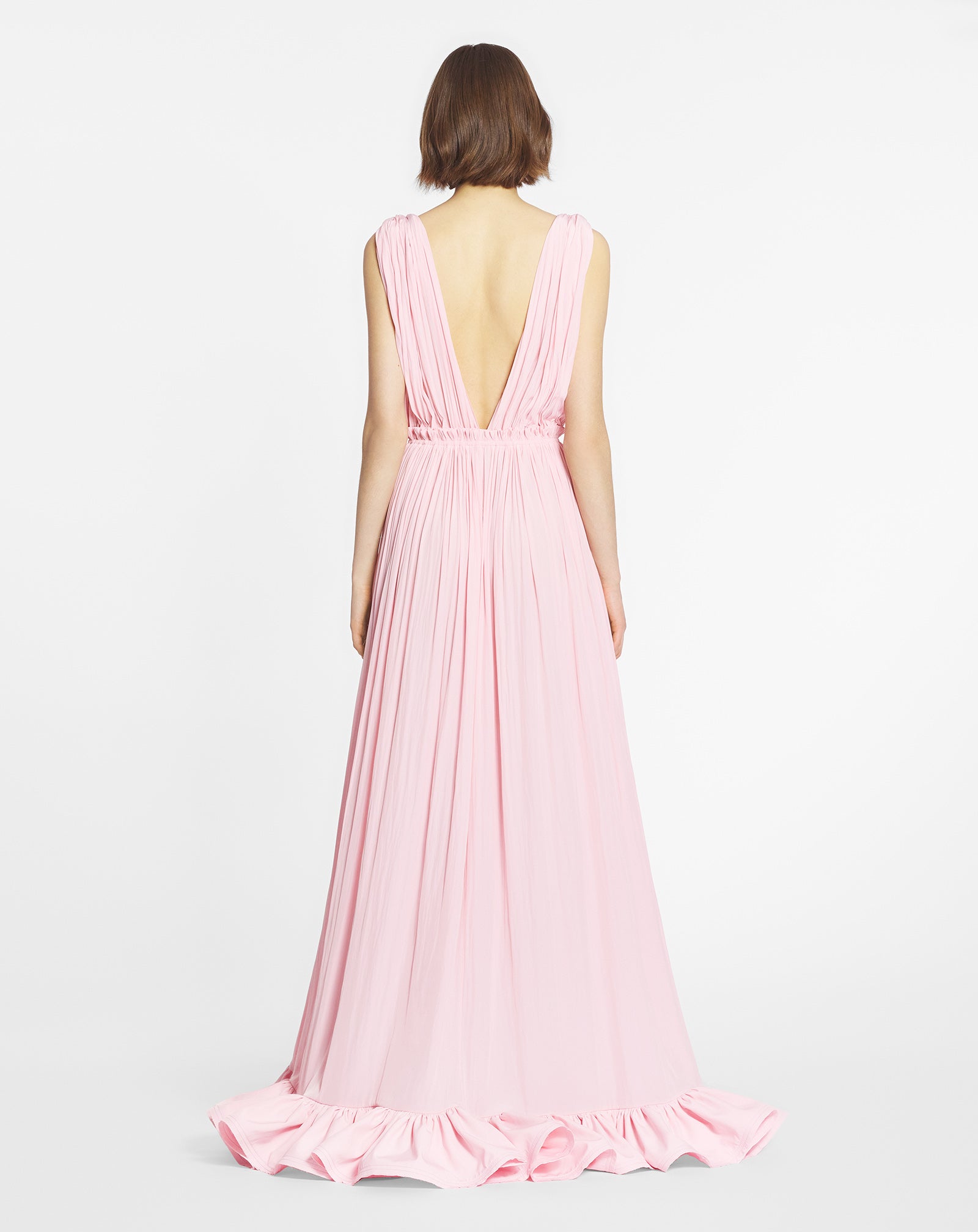 ROBE LONGUE À VOLANTS