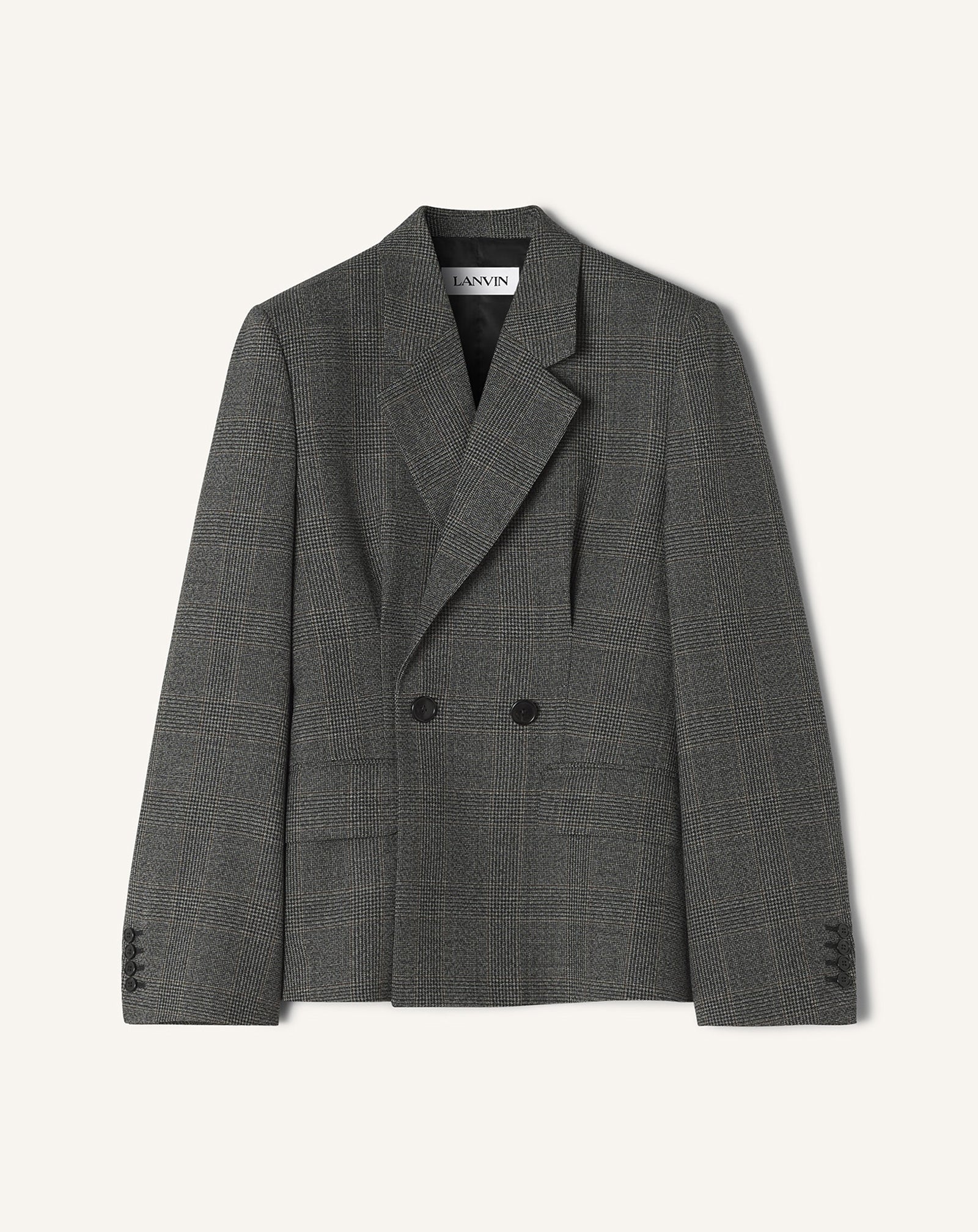 BLAZER DOUBLE BOUTONNAGE EN LAINE PRINCE DE GALLES