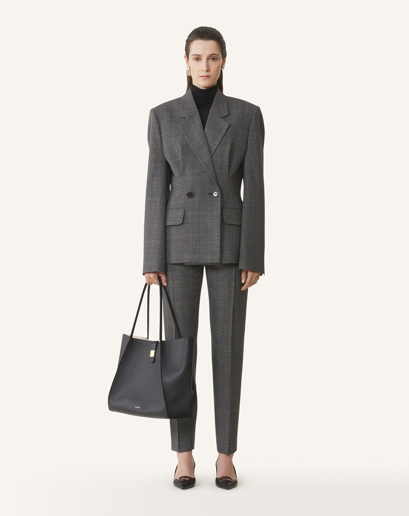 BLAZER DOUBLE BOUTONNAGE EN LAINE PRINCE DE GALLES