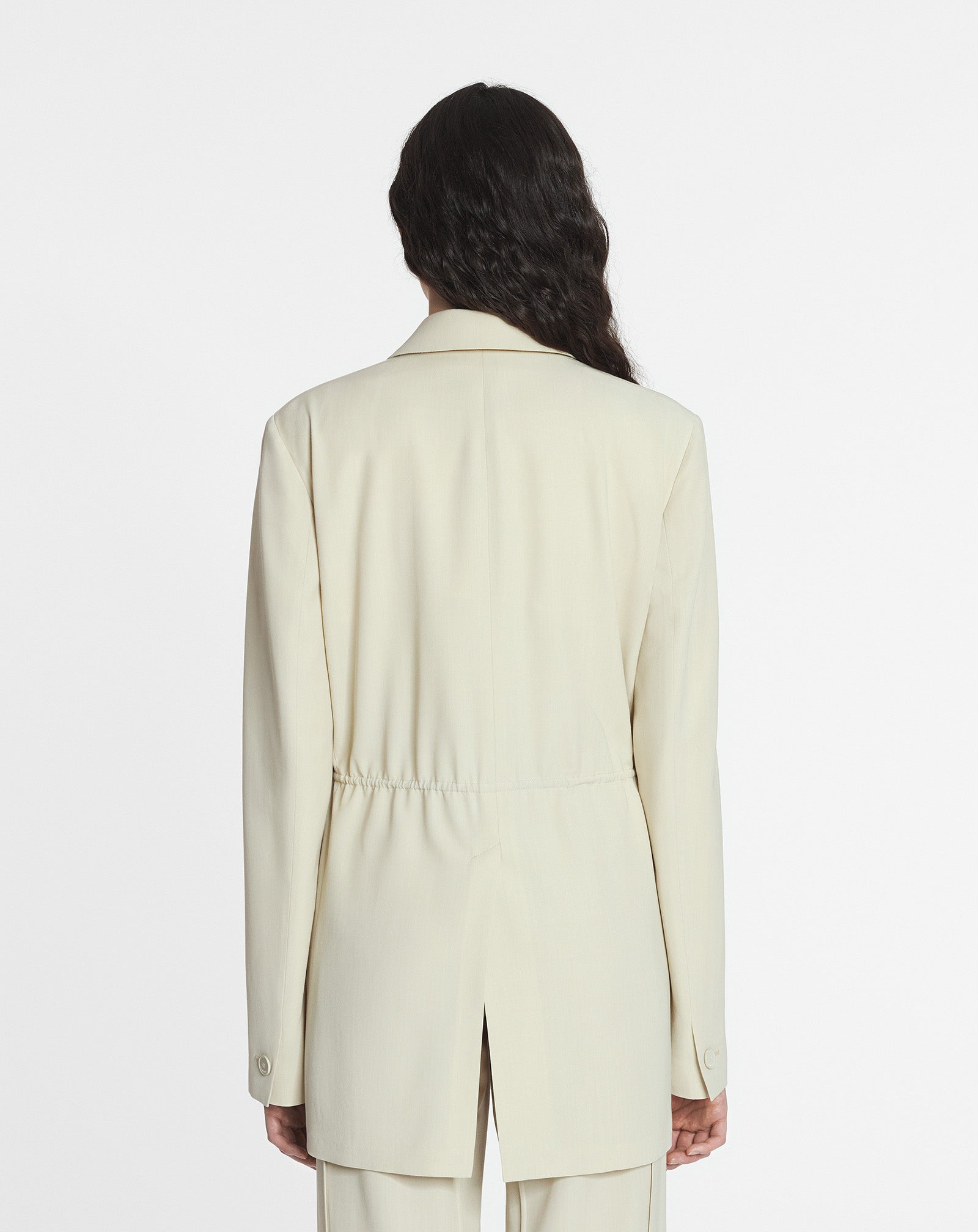 VESTE CEINTURÉE EN LAINE MÉLANGÉE