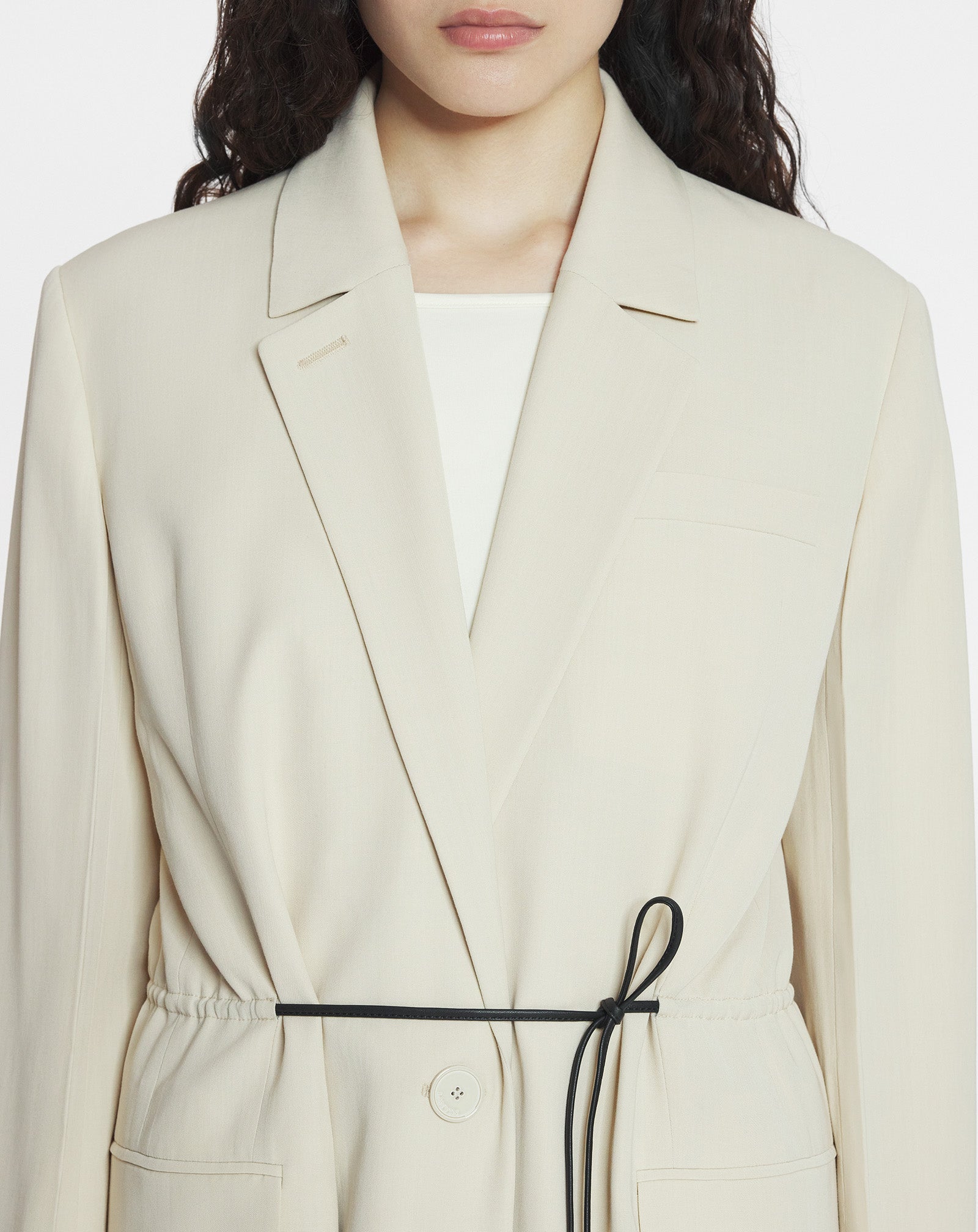 VESTE CEINTURÉE EN LAINE MÉLANGÉE