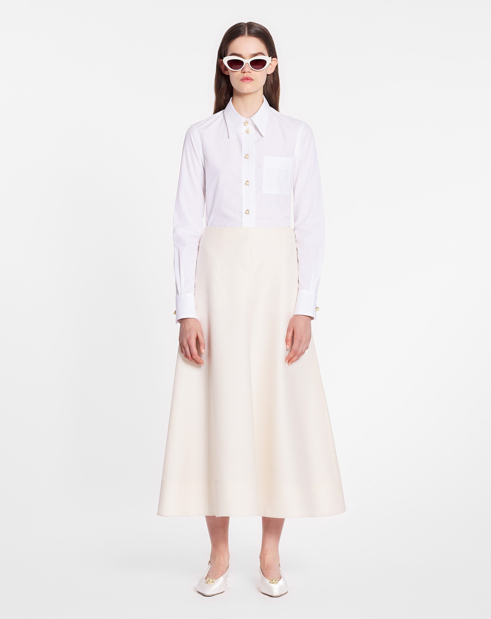 CHEMISE À MANCHES LONGUES EN POPELINE