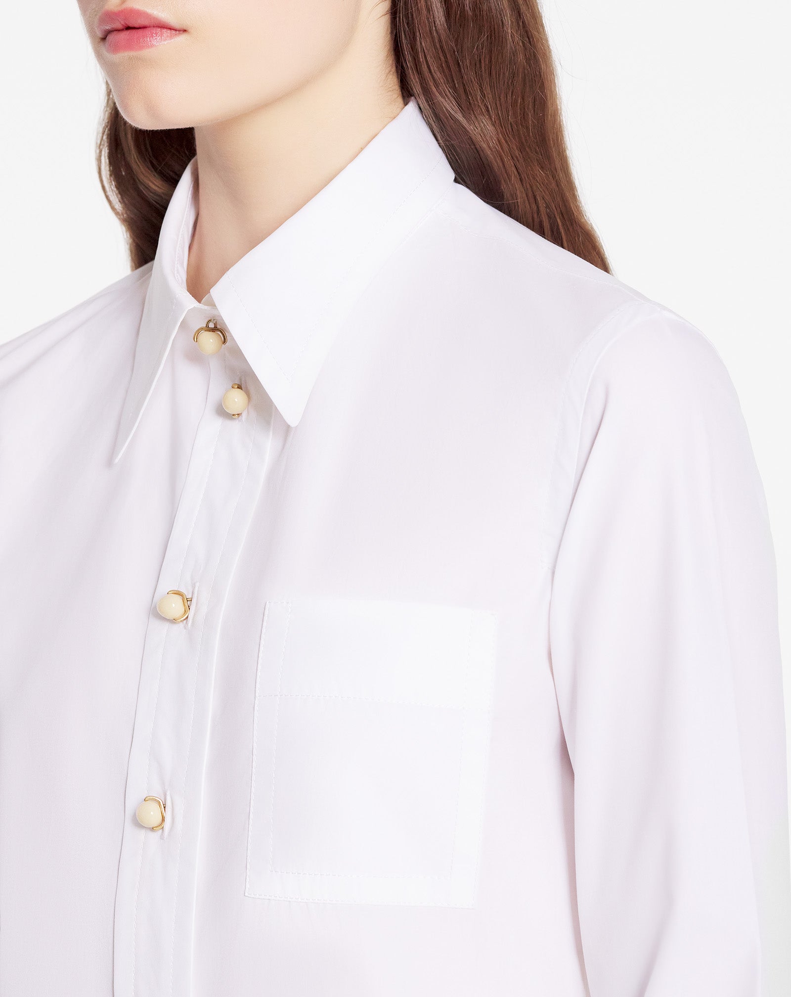 CHEMISE À MANCHES LONGUES EN POPELINE