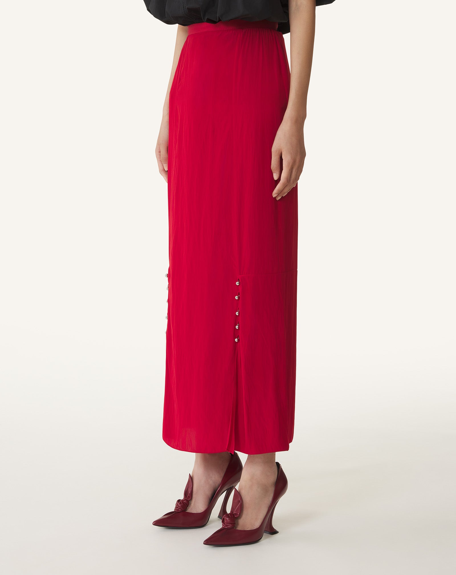 JUPE MIDI EN CHARMEUSE