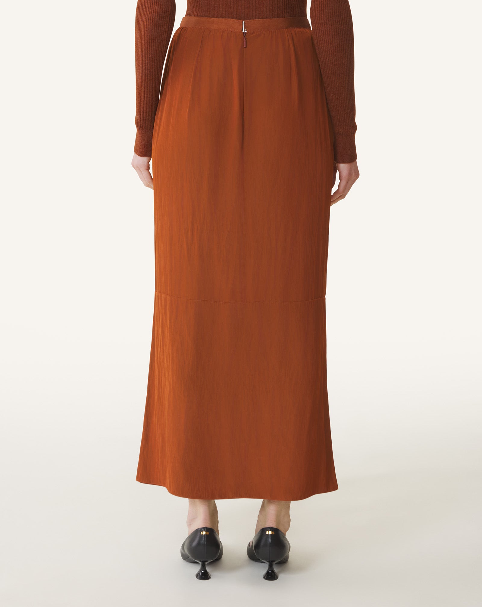 JUPE MIDI EN CHARMEUSE