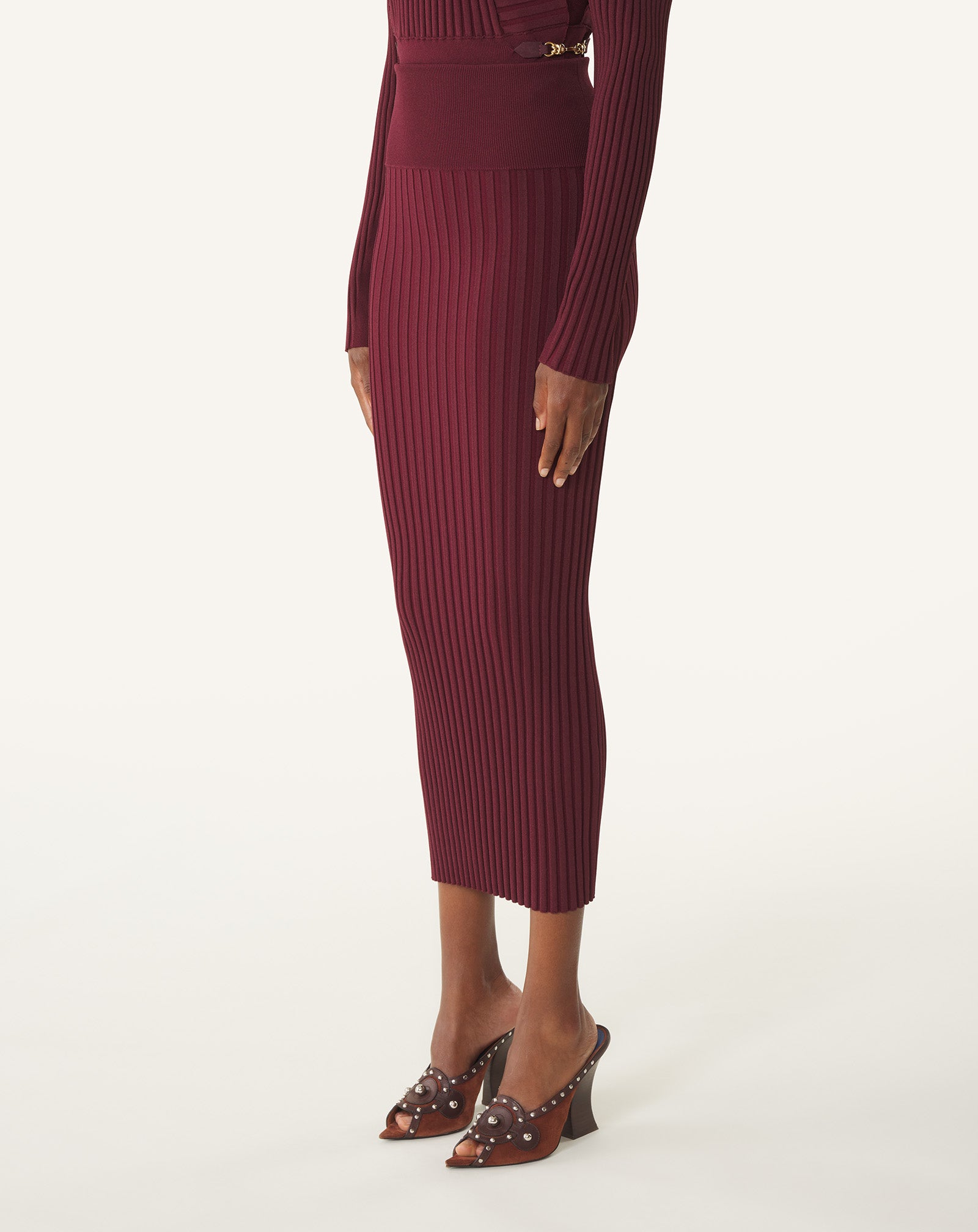 JUPE MIDI EN VISCOSE