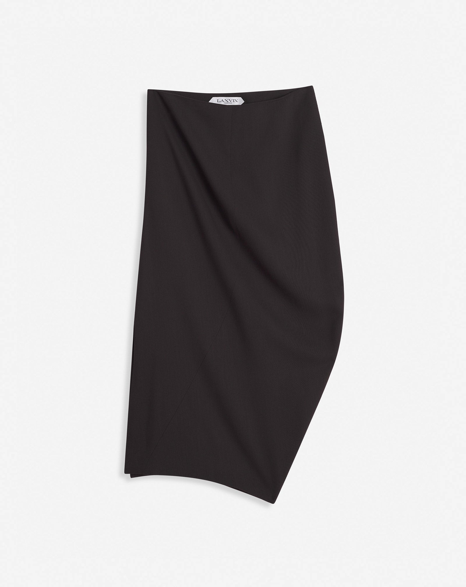JUPE MIDI EN LAINE ET VISCOSE