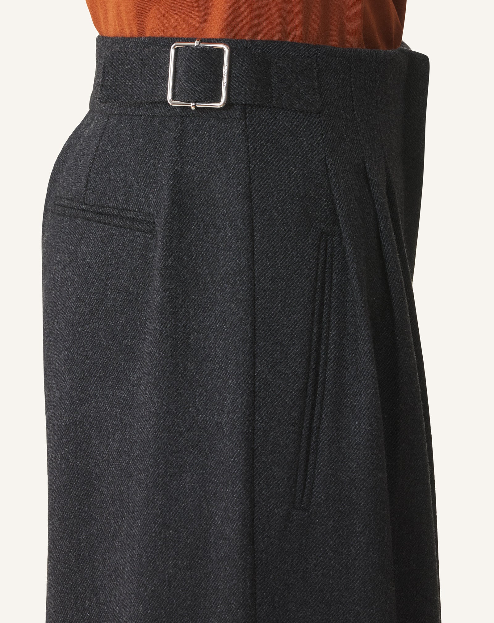 PANTALON LARGE EN FLANELLE