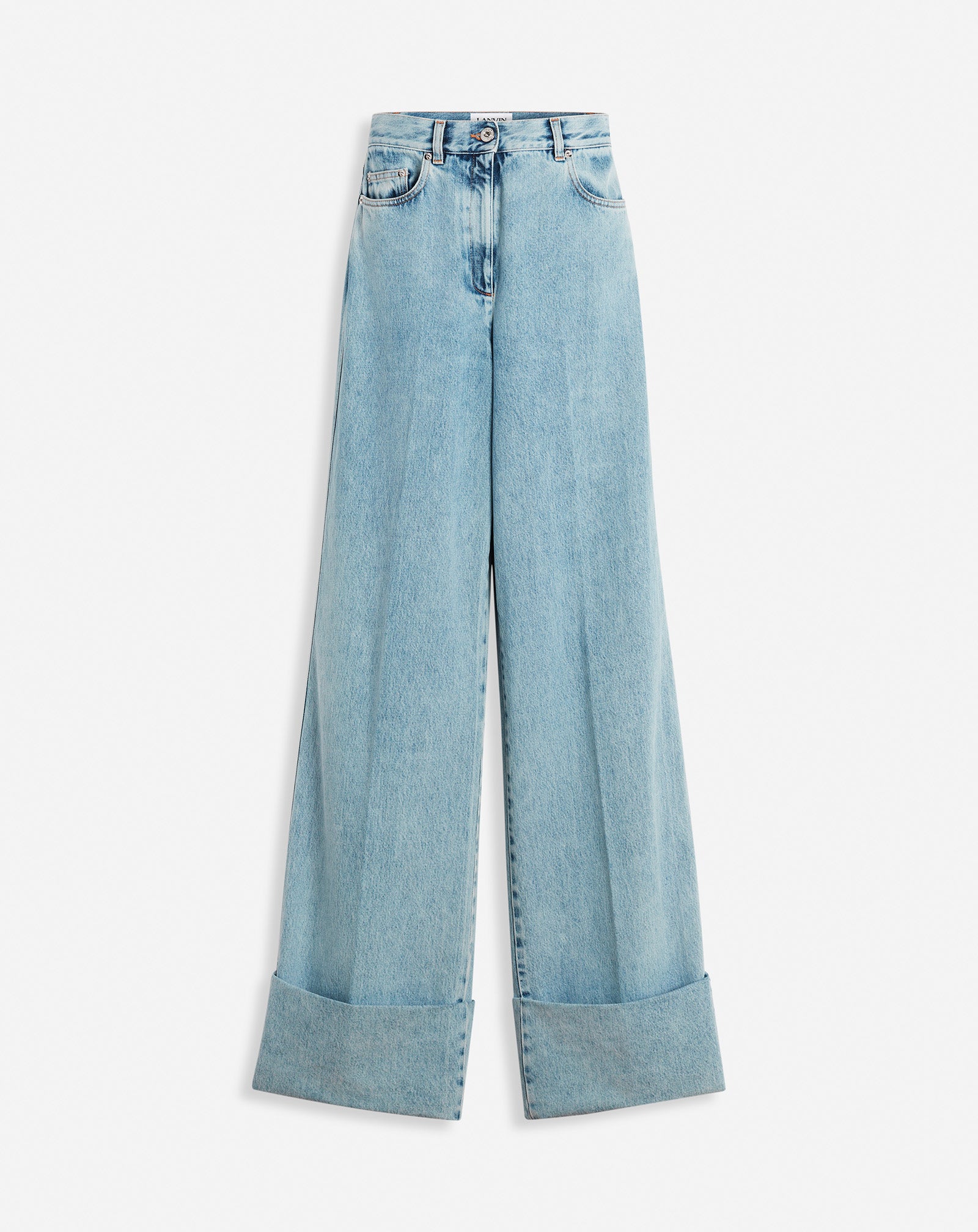 PANTALON LARGE À REVERS EN DENIM
