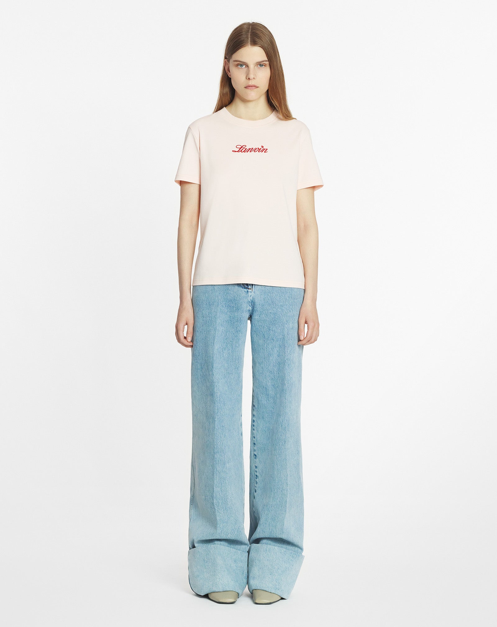 PANTALON LARGE À REVERS EN DENIM