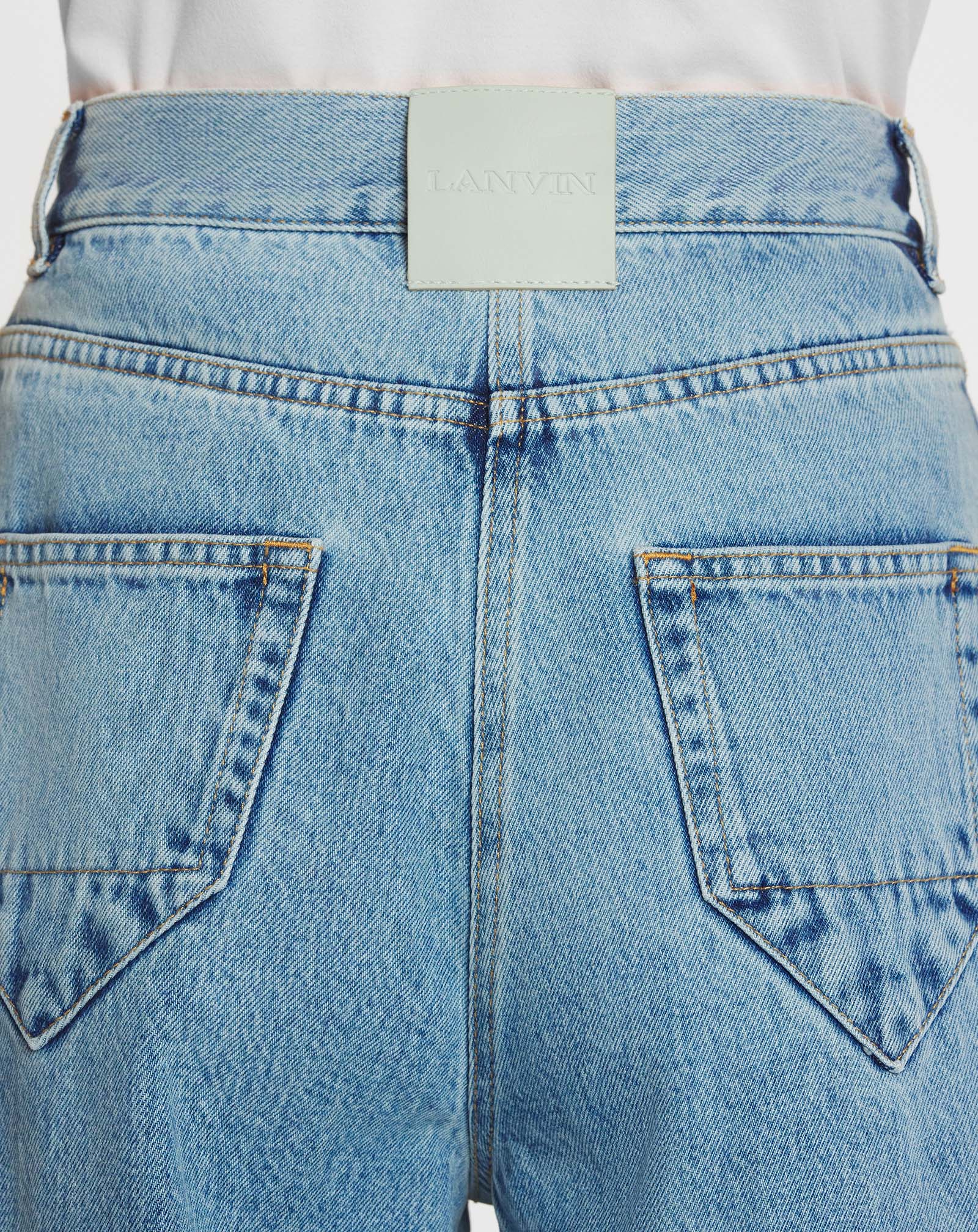 PANTALON LARGE À REVERS EN DENIM