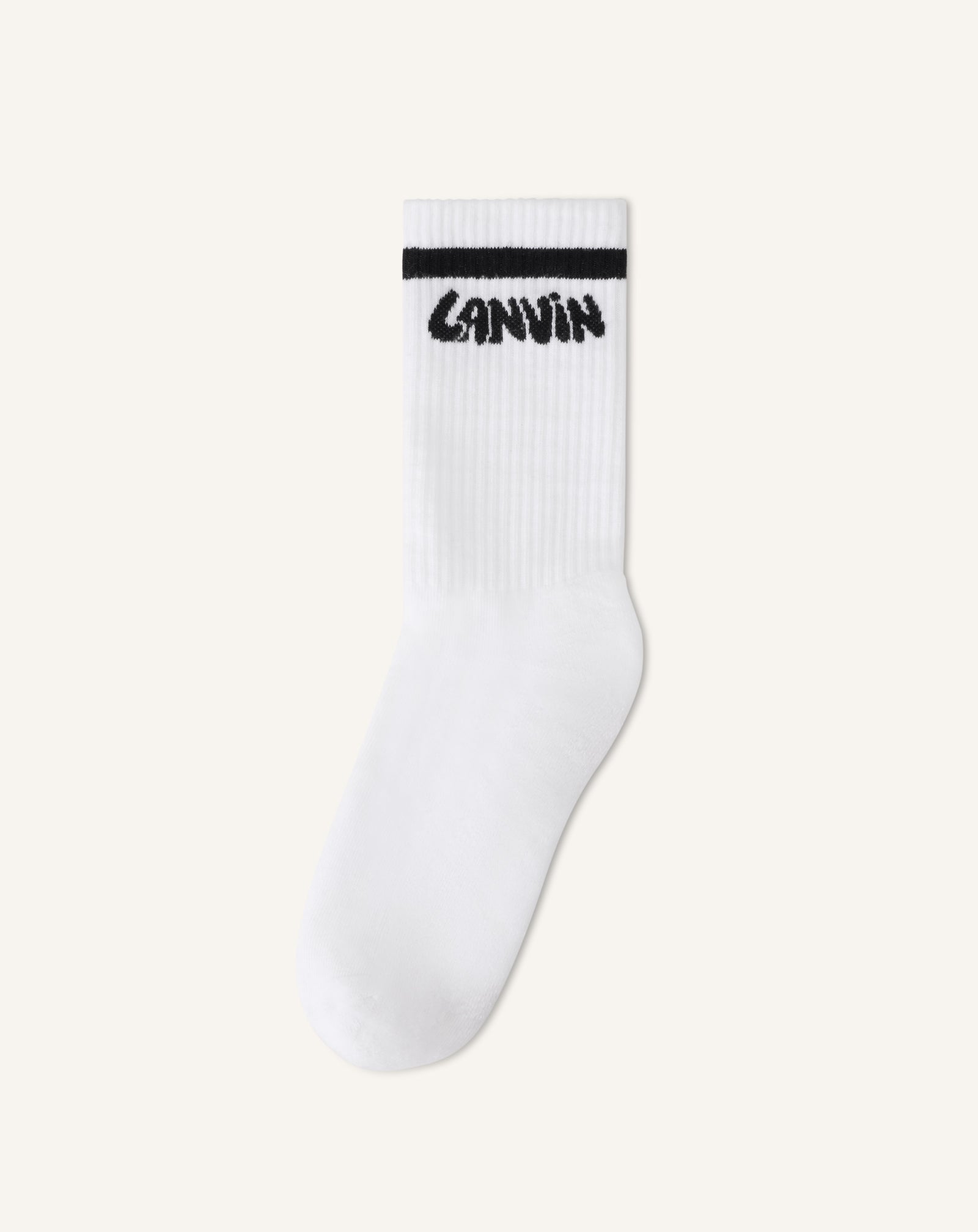 CHAUSSETTES GRAFITTI LANVIN EN COTON BLANC