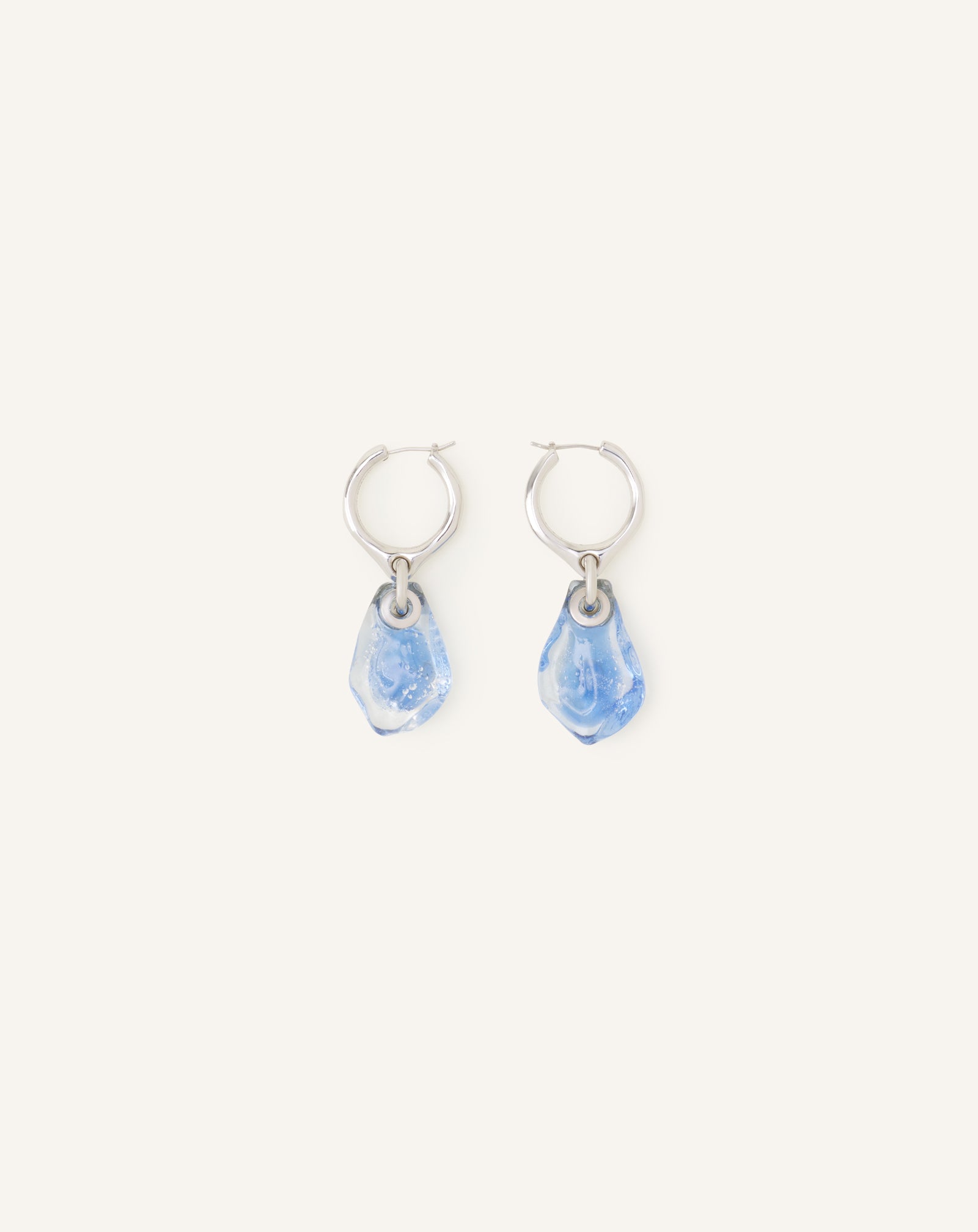BOUCLES D'OREILLES CRÉOLES AURORE BLEU