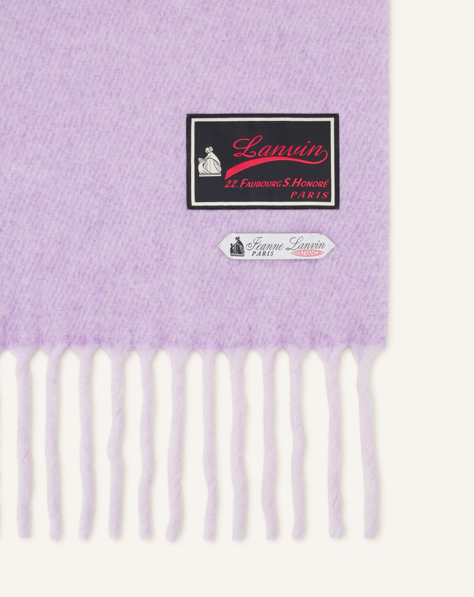ÉCHARPE À FRANGES ÉTIQUETTE 22 FAUBOURG EN LAINE VIOLET