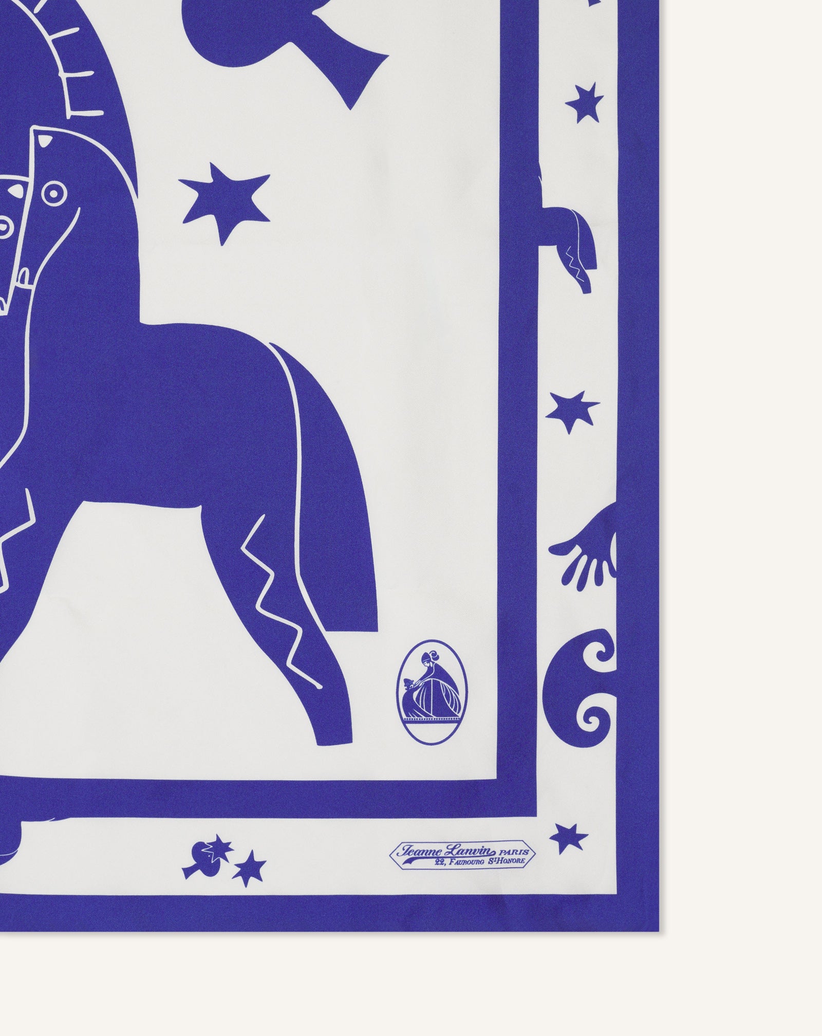 CARRÉ IMPRIMÉ LUNAR YEAR CHEVAL EN SOIE