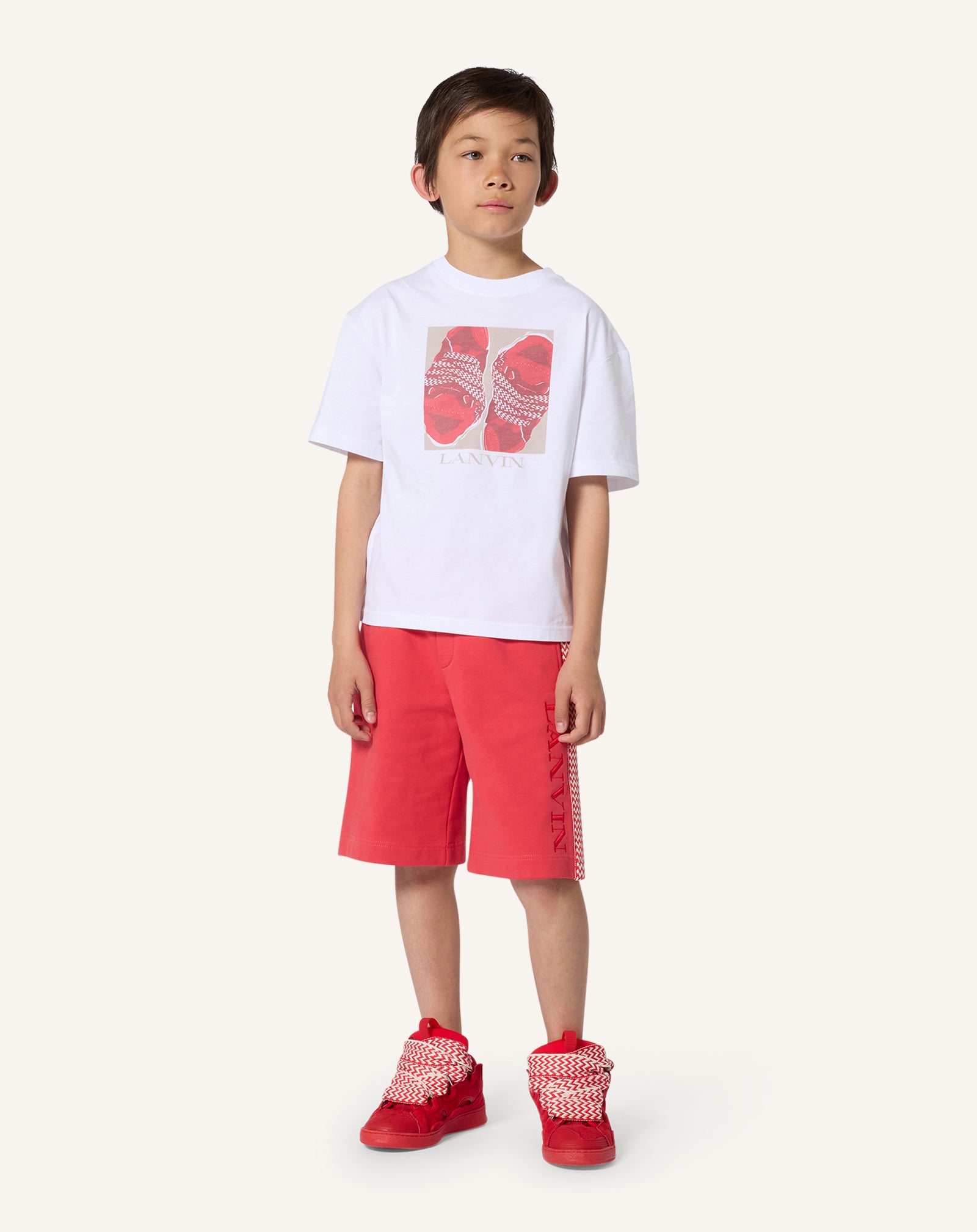 BASKET À LACETS ROUGE