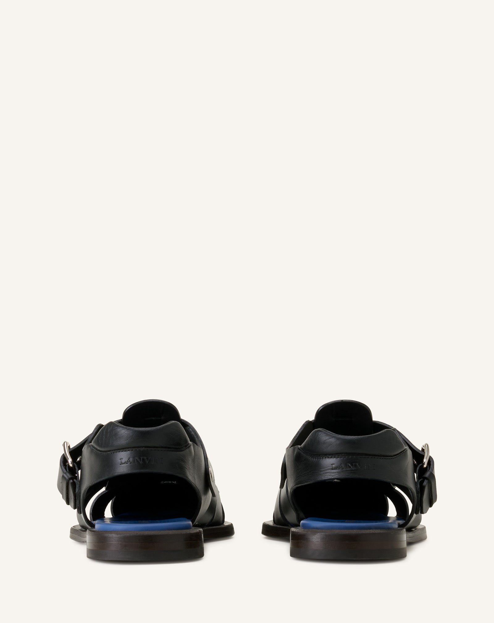 SANDALE À BOUT POINTU EN CUIR NOIR