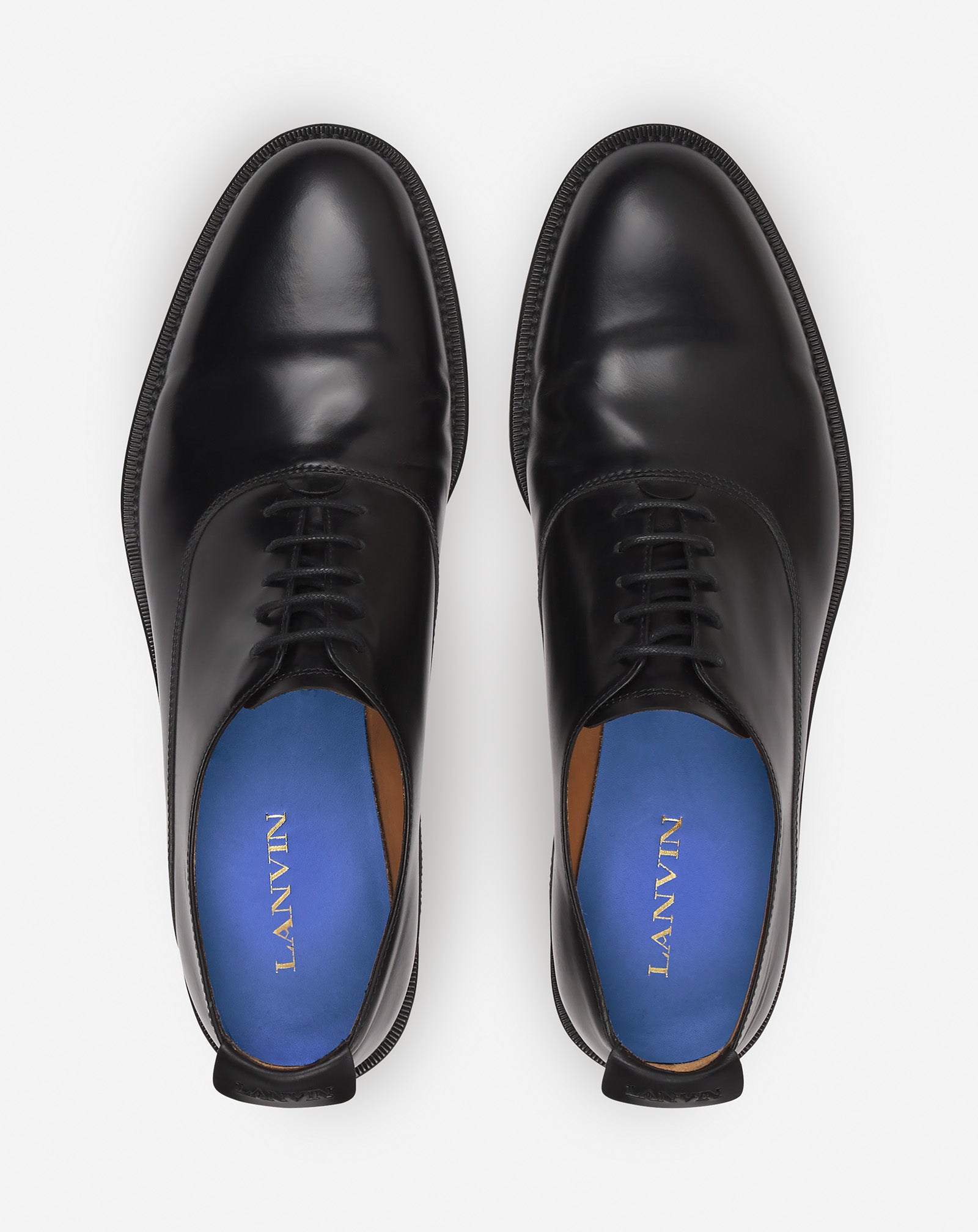 DERBIES LANVIN SIGNATURE EN CUIR NOIR