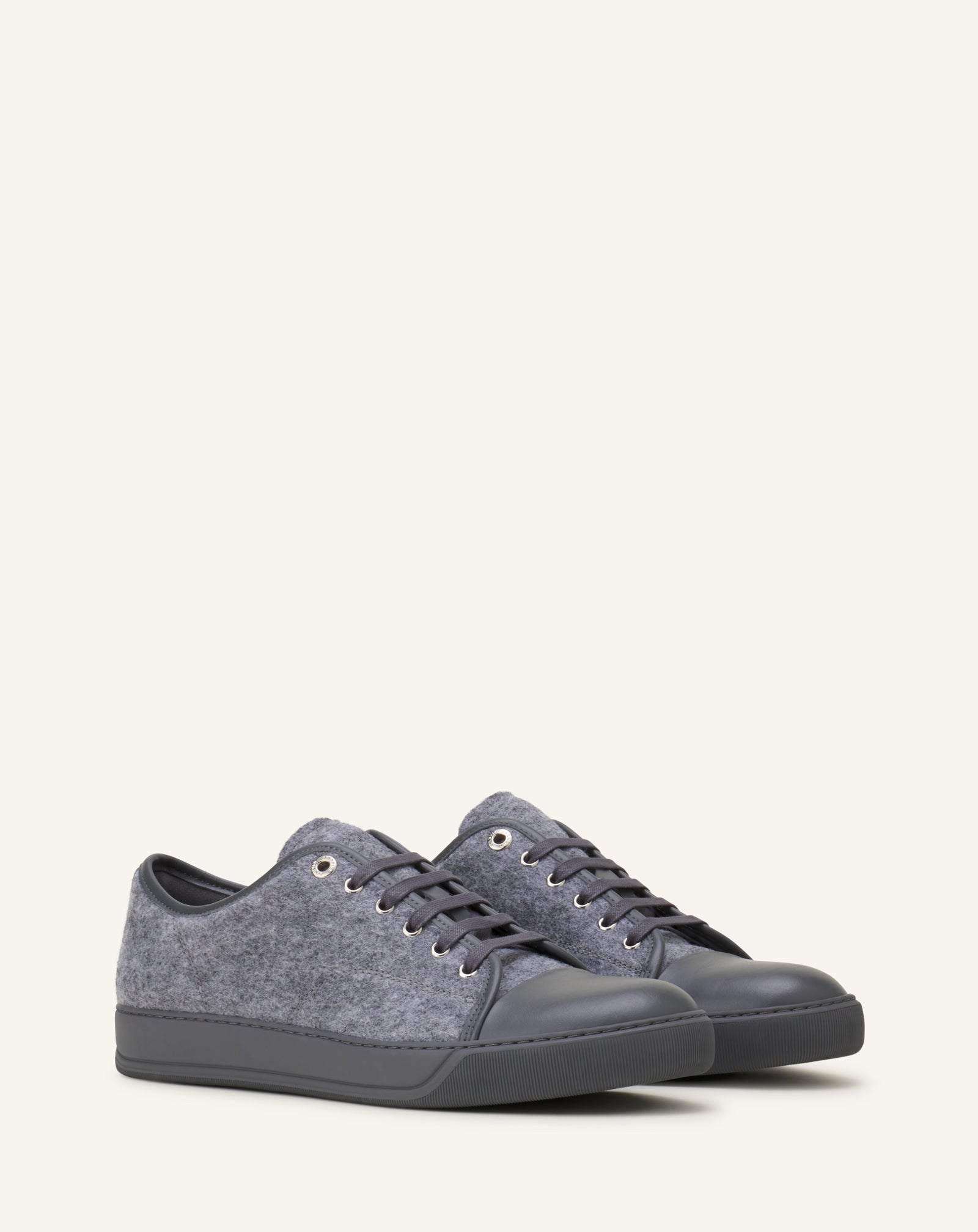 SNEAKERS DBB1 EN FEUTRE ET CUIR NAPPA GRIS