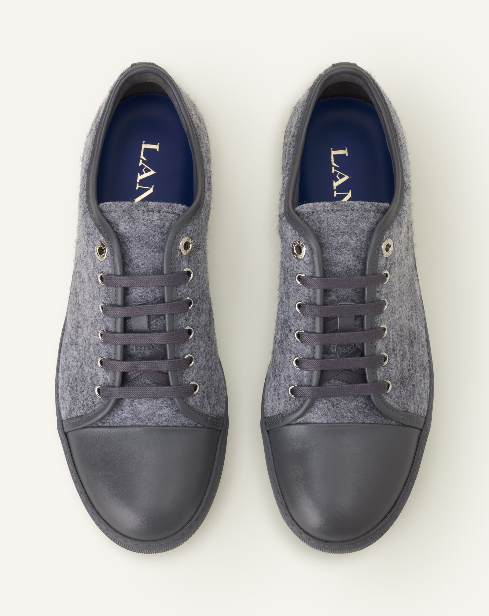 SNEAKERS DBB1 EN FEUTRE ET CUIR NAPPA GRIS