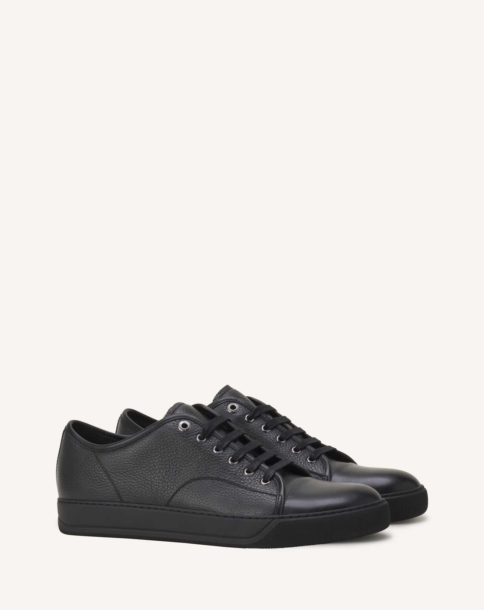 SNEAKERS DBB1 EN CUIR GRAINÉ ET NAPPA NOIR
