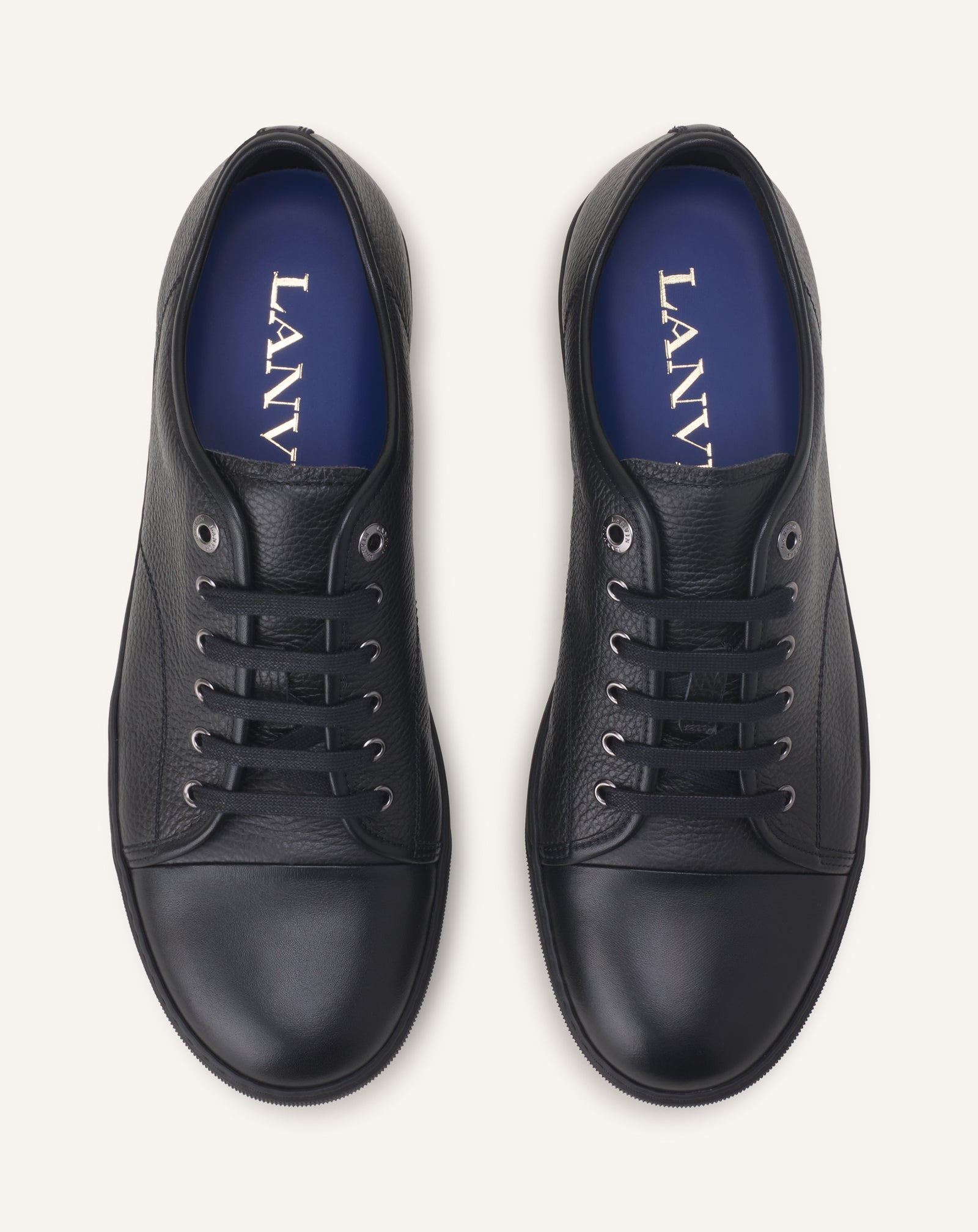 SNEAKERS DBB1 EN CUIR GRAINÉ ET NAPPA NOIR
