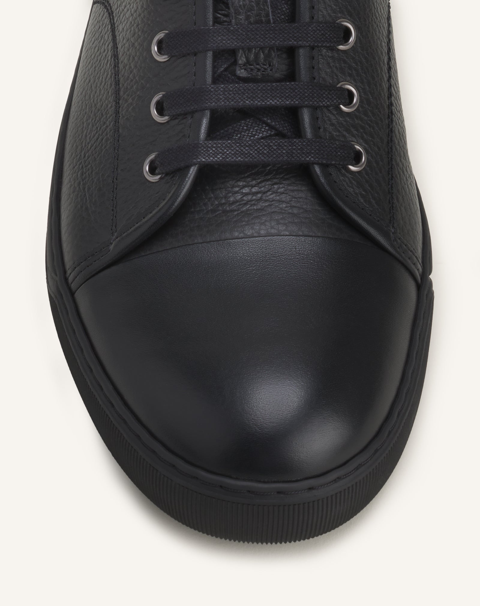 SNEAKERS DBB1 EN CUIR GRAINÉ ET NAPPA NOIR