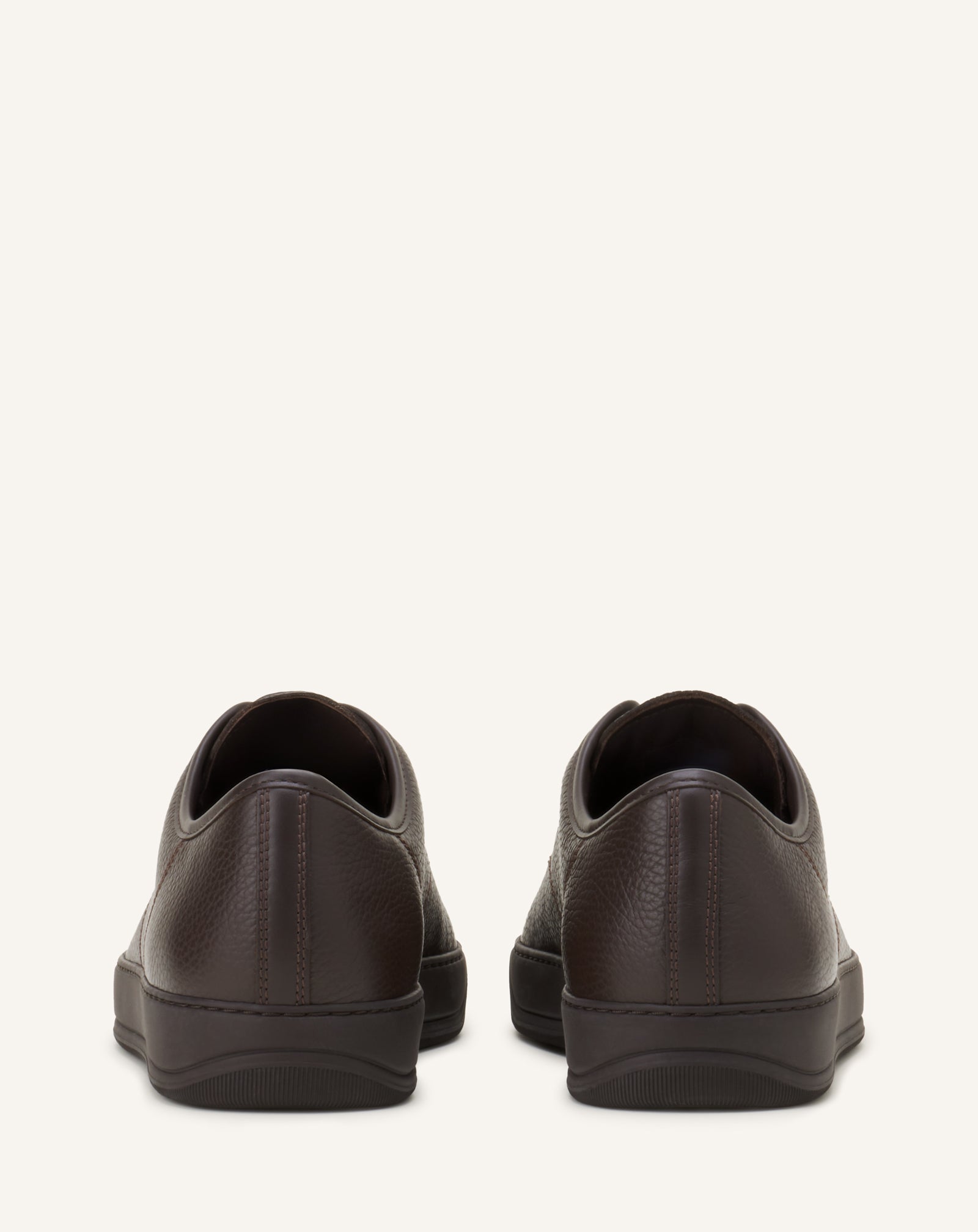 SNEAKERS DBB1 EN CUIR GRAINÉ ET NAPPA MARRON