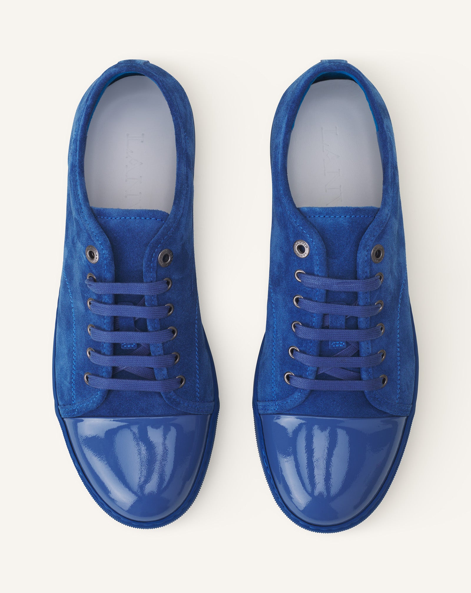 BLUE DBB1 SNEAKERS IN SUEDE AND PATENT LEATHER