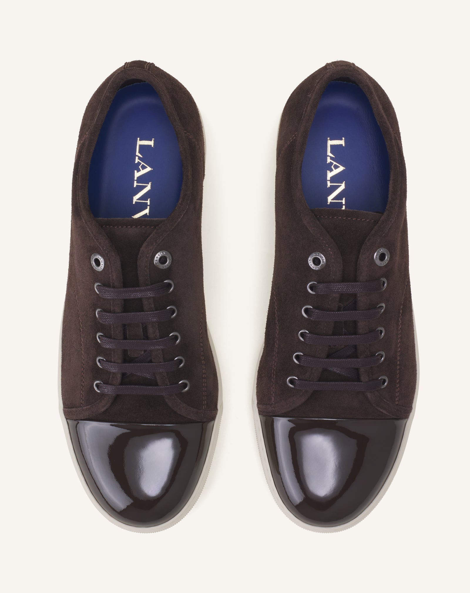 SNEAKERS DBB1 EN SUEDE ET CUIR VERNIS MARRON