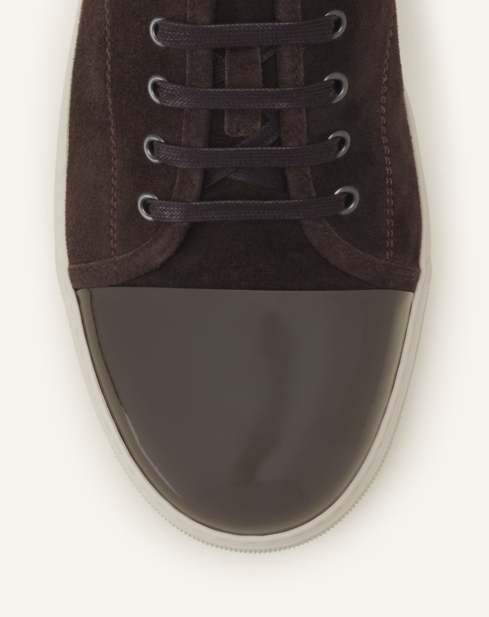 SNEAKERS DBB1 EN SUEDE ET CUIR VERNIS MARRON