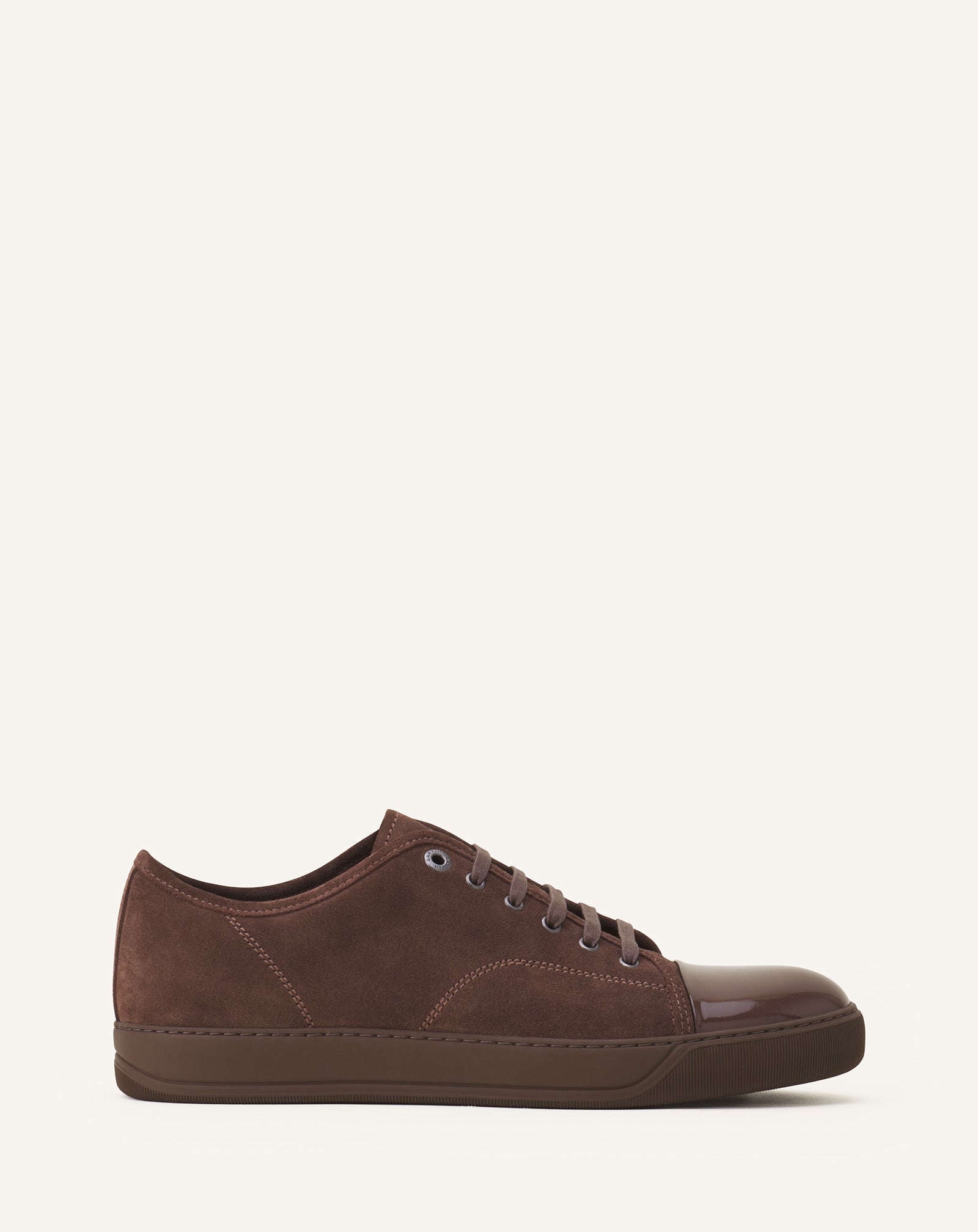 SNEAKERS DBB1 EN SUEDE ET CUIR VERNIS MARRON