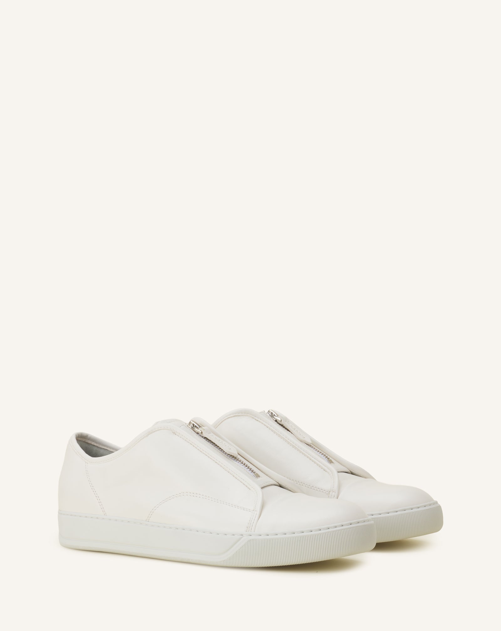 SNEAKERS DBB1 ZIP EN CUIR BLANC