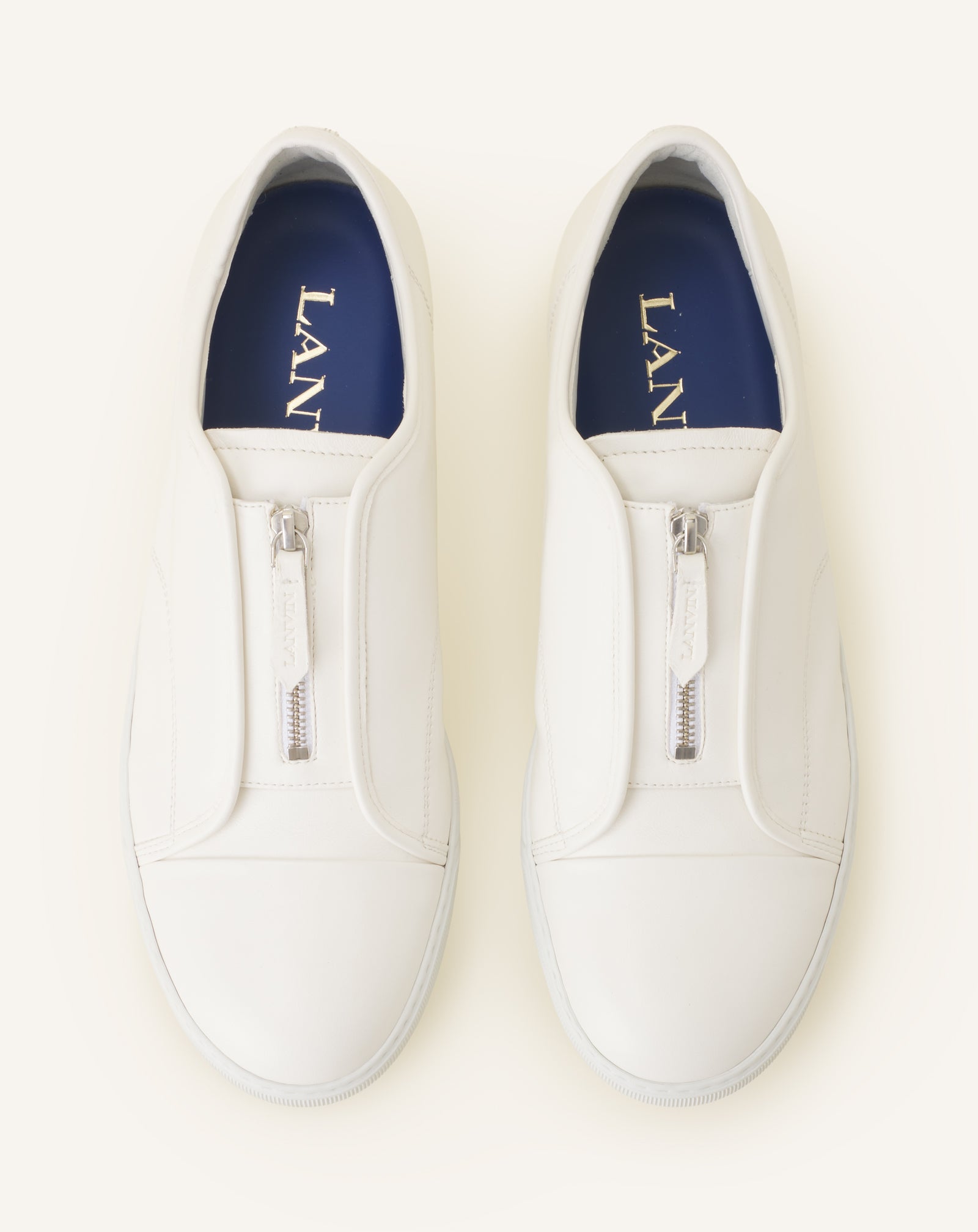 SNEAKERS DBB1 ZIP EN CUIR BLANC