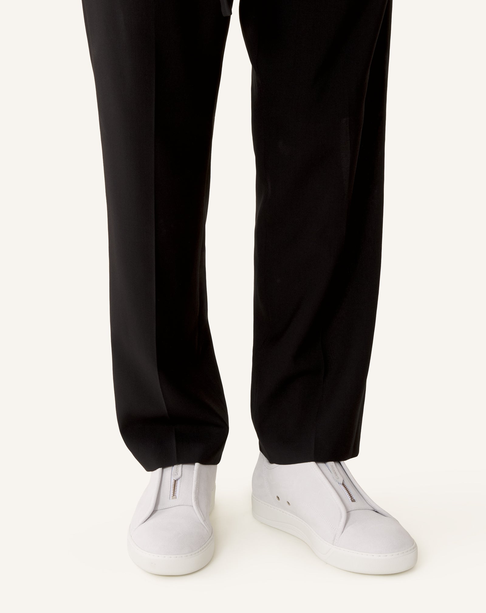 SNEAKERS DBB1 ZIP EN SUEDE BLANC